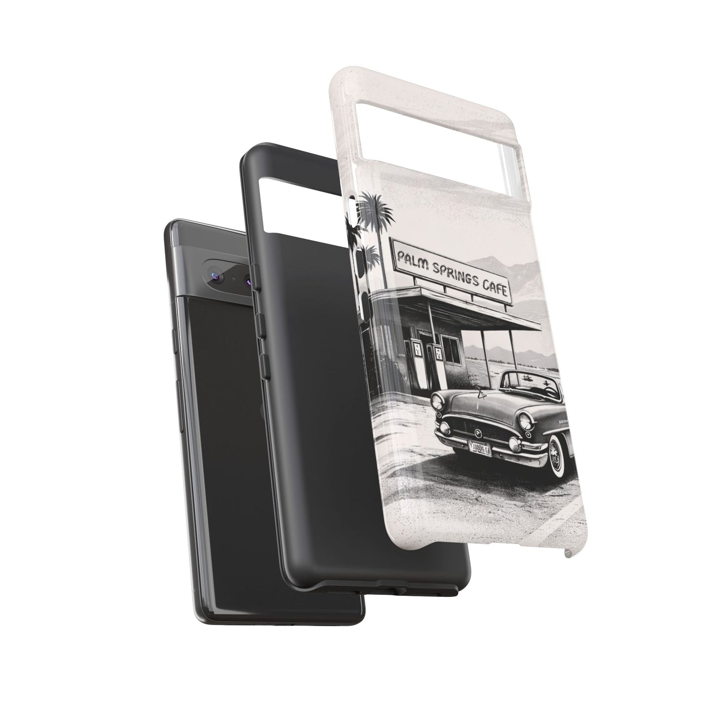 Vintage Palm Springs Cafe Phone Case – Retro Convertible Roadtrip Design