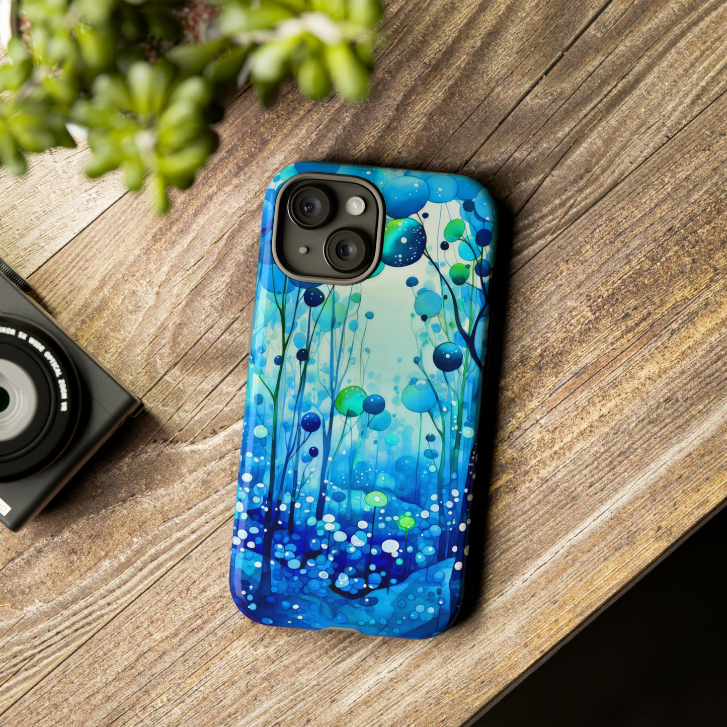 Blue fantasy forest Tough Cases