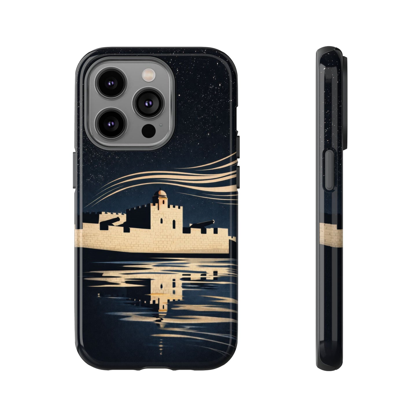 Essaouira Morocco Reflection Tough Phone Case — Night Sky in Essaouira Waterproof Design