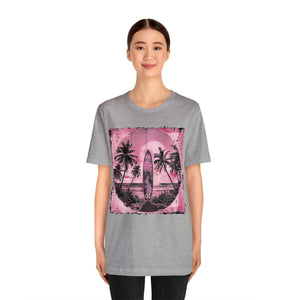 Pink vintage surfboard Unisex Jersey Short Sleeve Tee