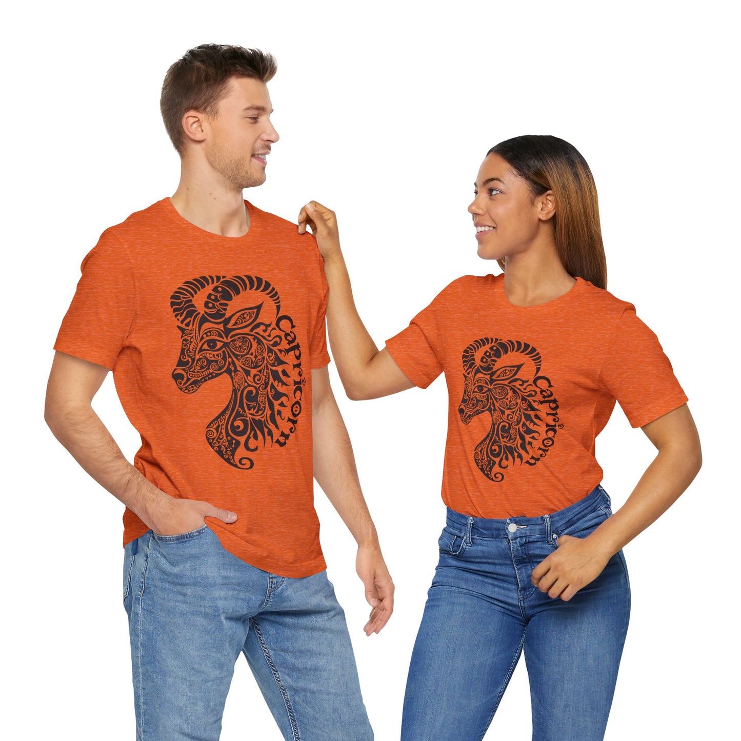 Capricorn with black graphic Unisex Jersey Short Sleeve Tee