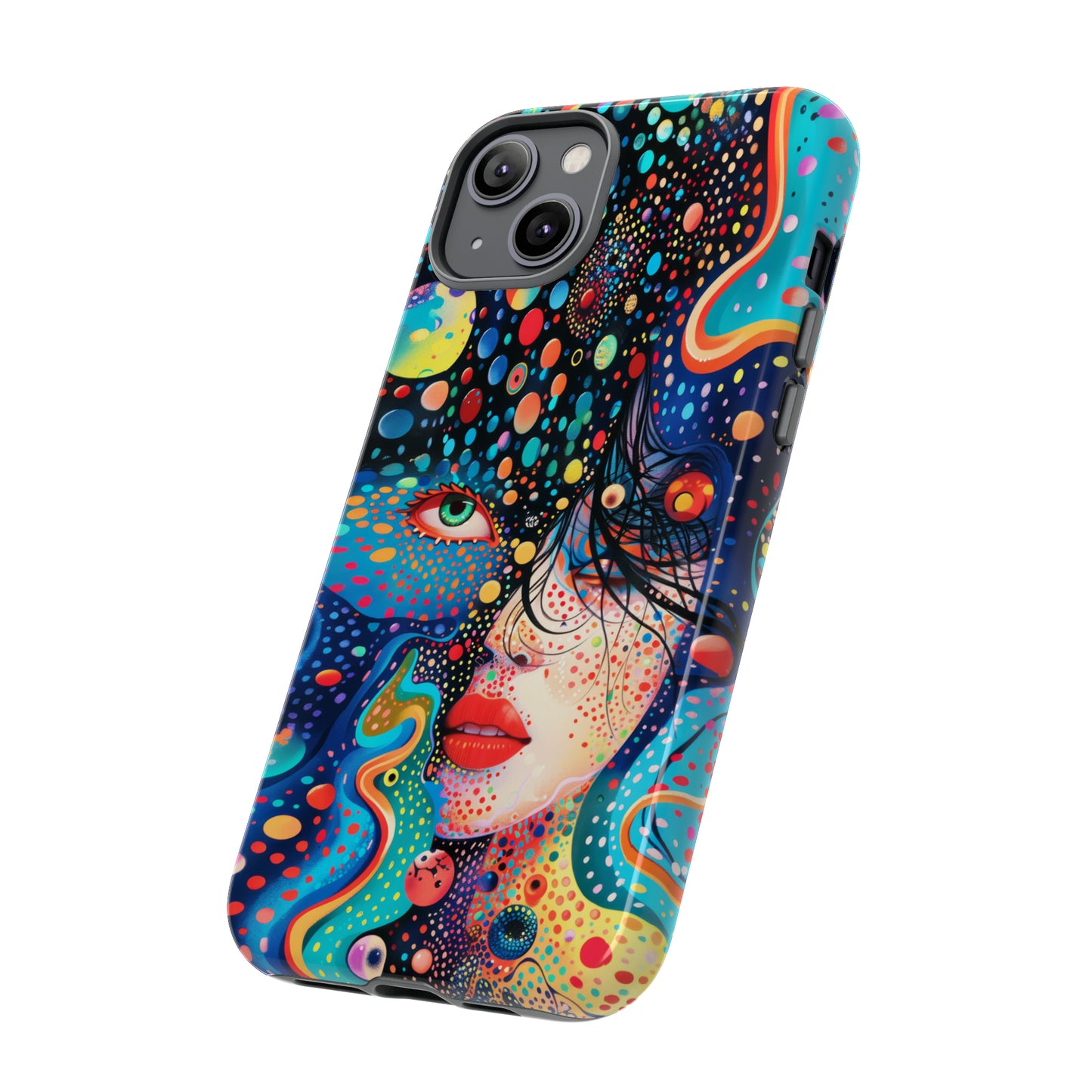 Phone Case, dream in color, Artistic design, Tough Case, Colorful whimsical flower design, iPhone 15, 14, 13, 12, 11, Samsung, Pixel