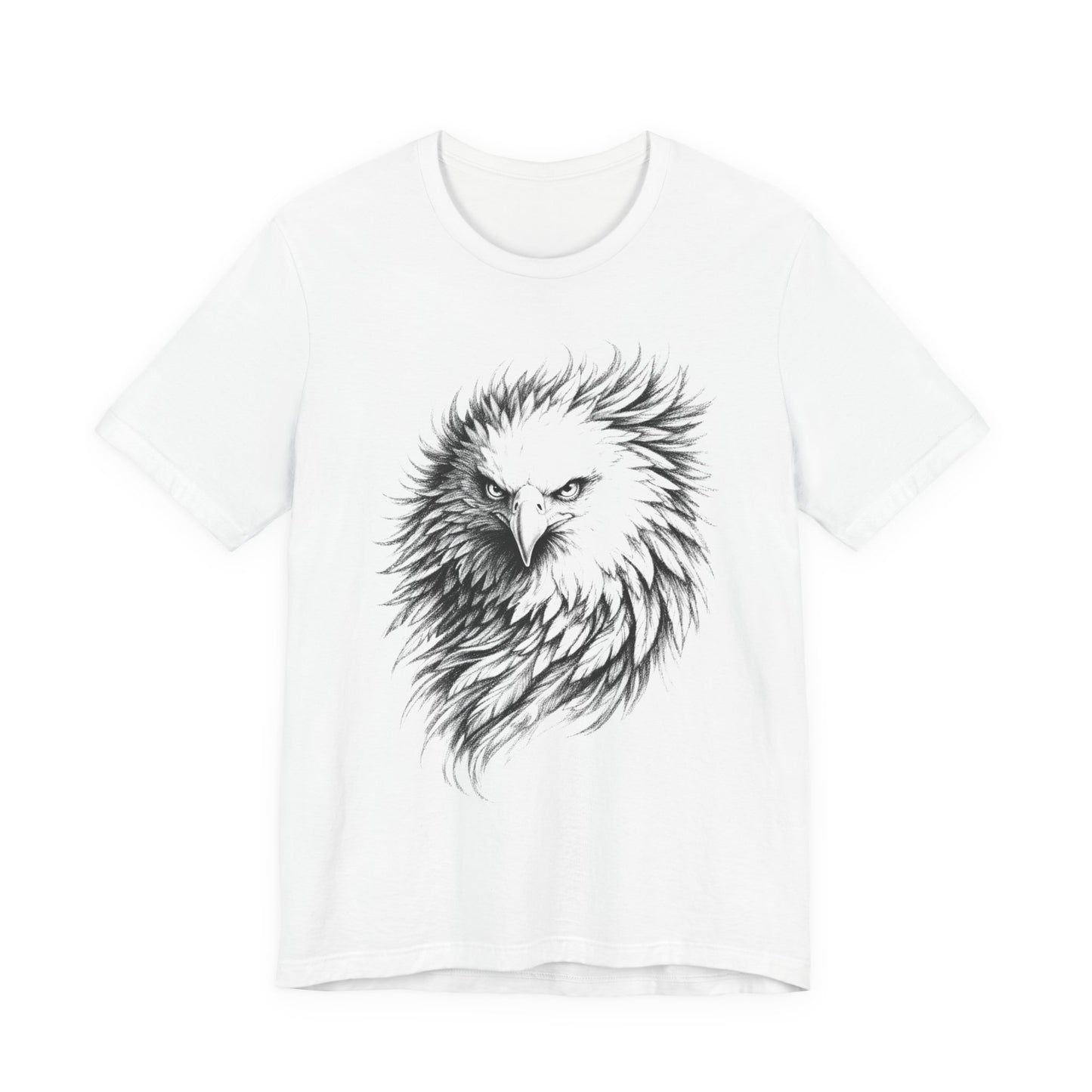 Eagle Head Sketch Tee — Detailed Black & White Bald Eagle Illustration in charcoal T-Shirt