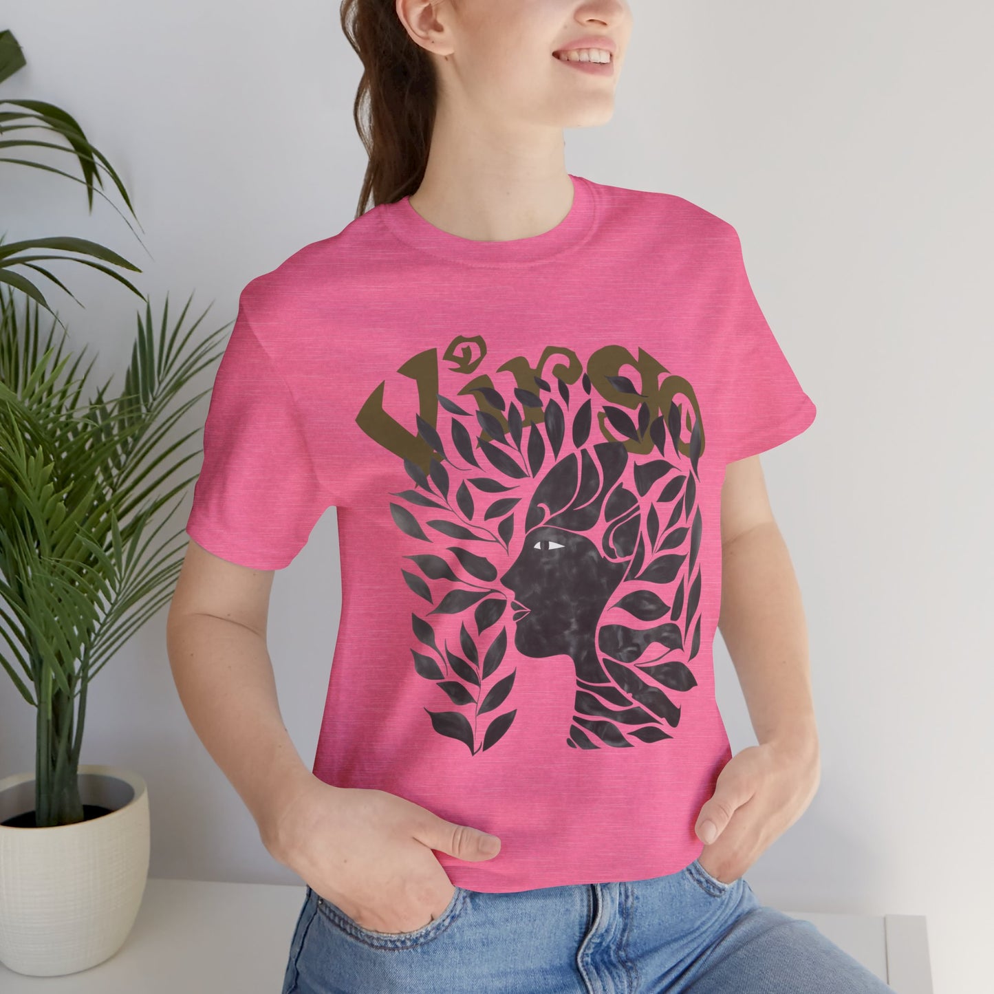 Virgo Black graphic Unisex Jersey Short Sleeve Tee