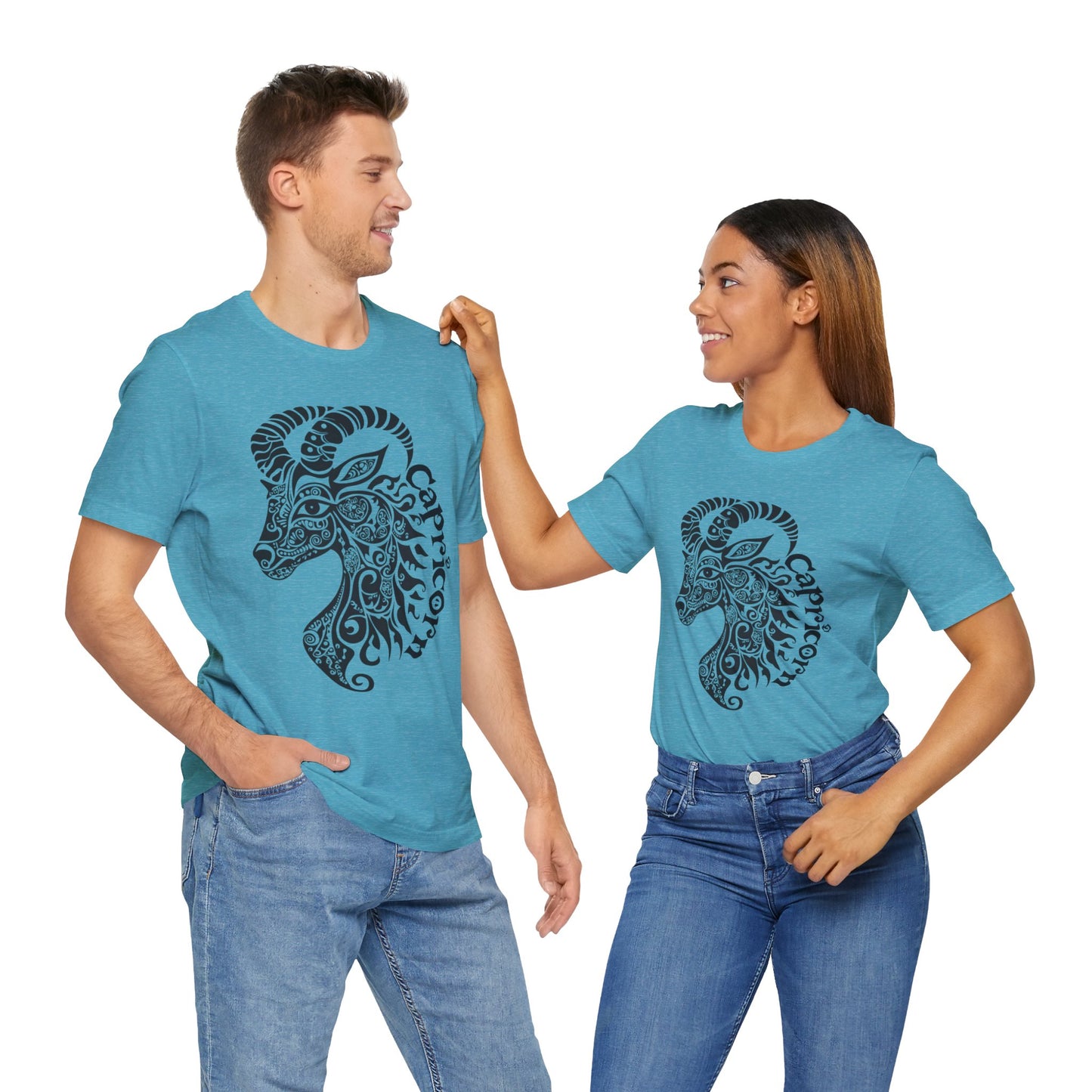 Capricorn with black graphic Unisex Jersey Short Sleeve Tee