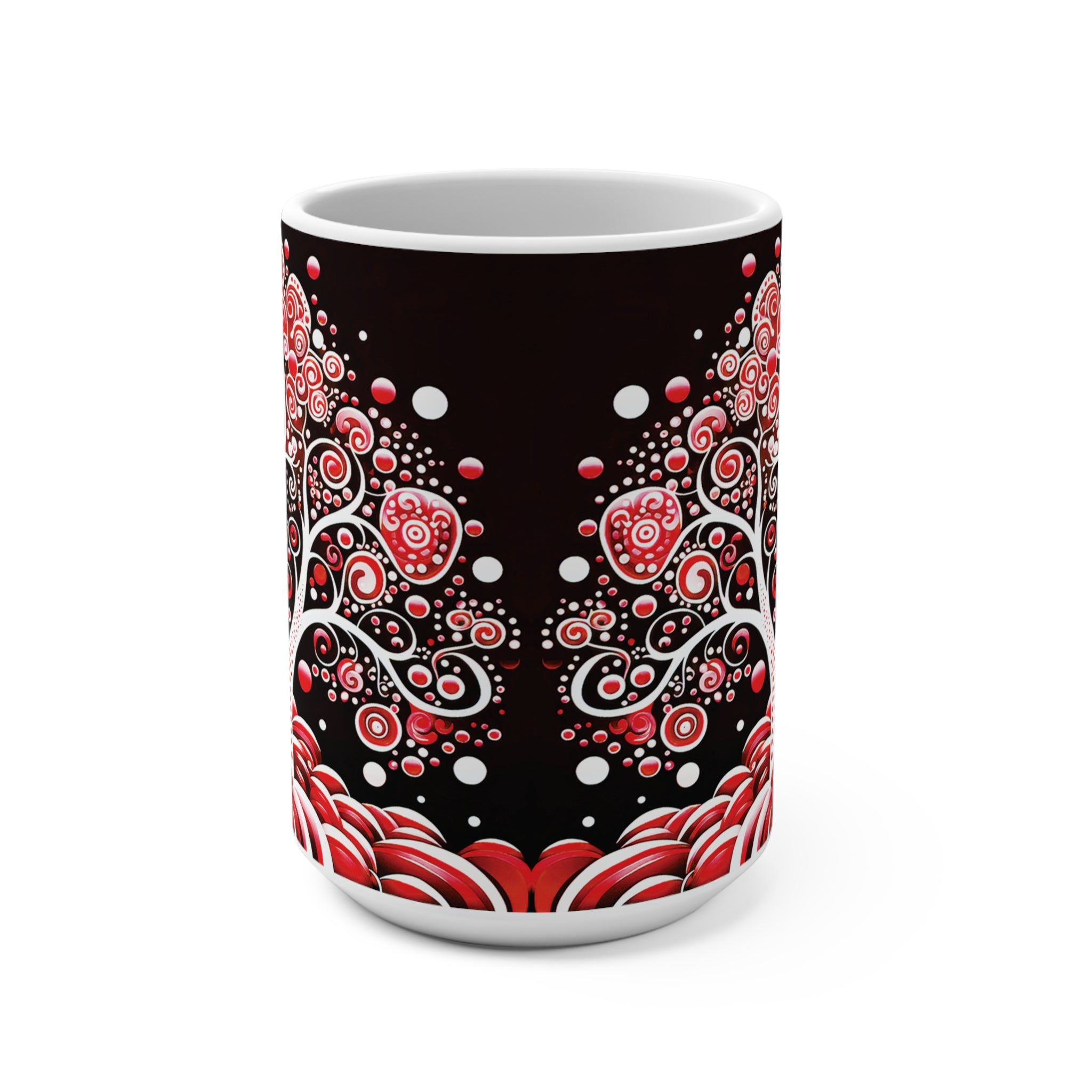 Mug 15oz Red & White Pear Tree