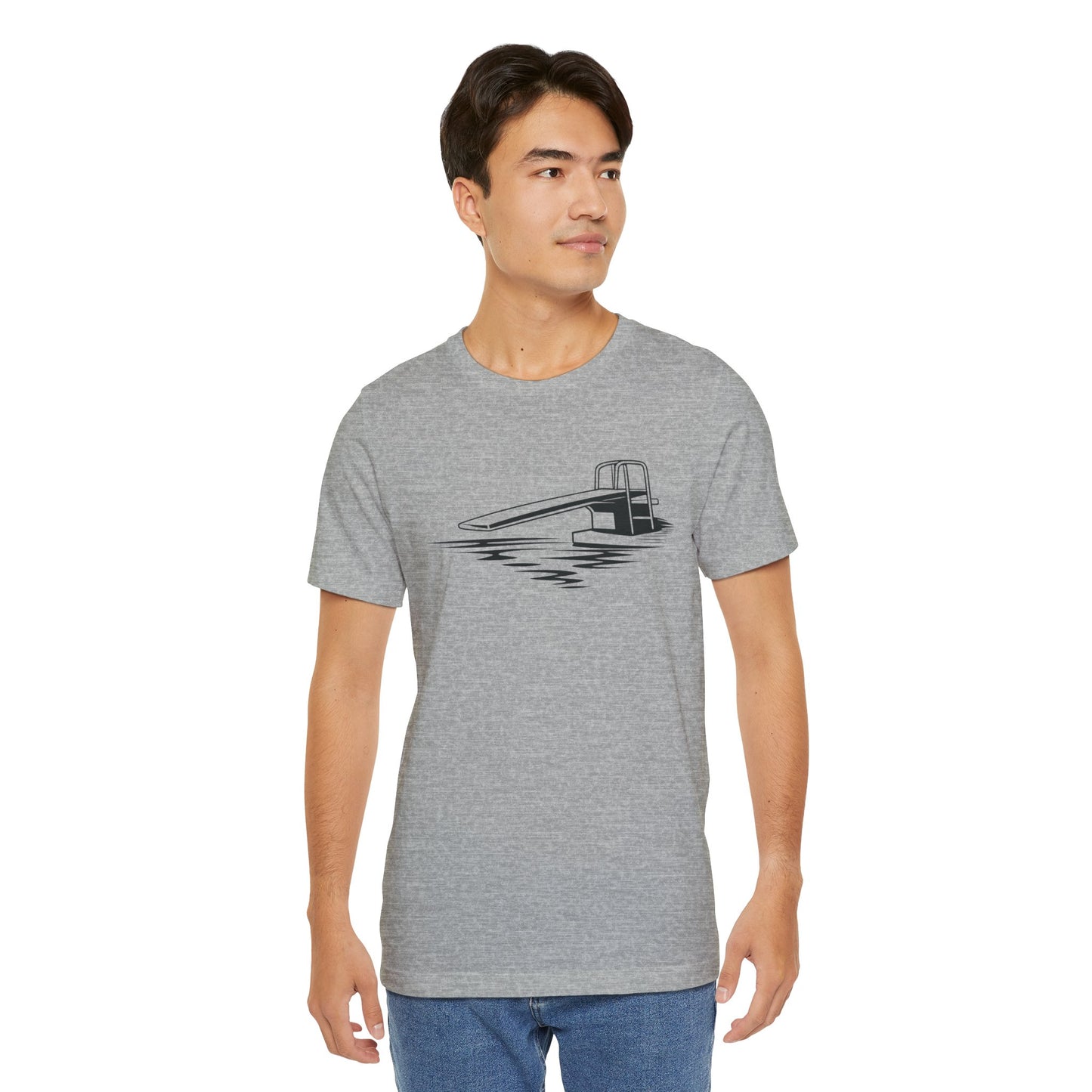 Desert Modern Icons series, Diving board graphic Unisex Jersey Short Sleeve Tee, Vintage Palm Springs
