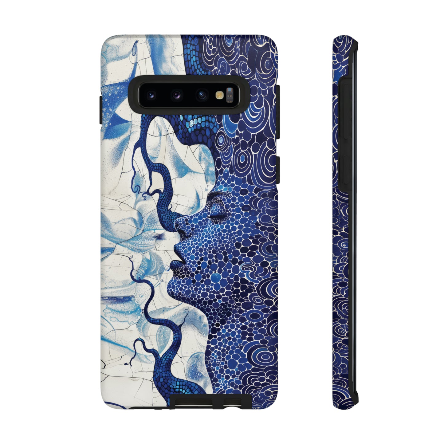 Phone Case, blue woman Artistic design, Tough Case, Colorful whimsical fantasy design, iPhone 15, 14, 13, 12, 11, Samsung, Pixel