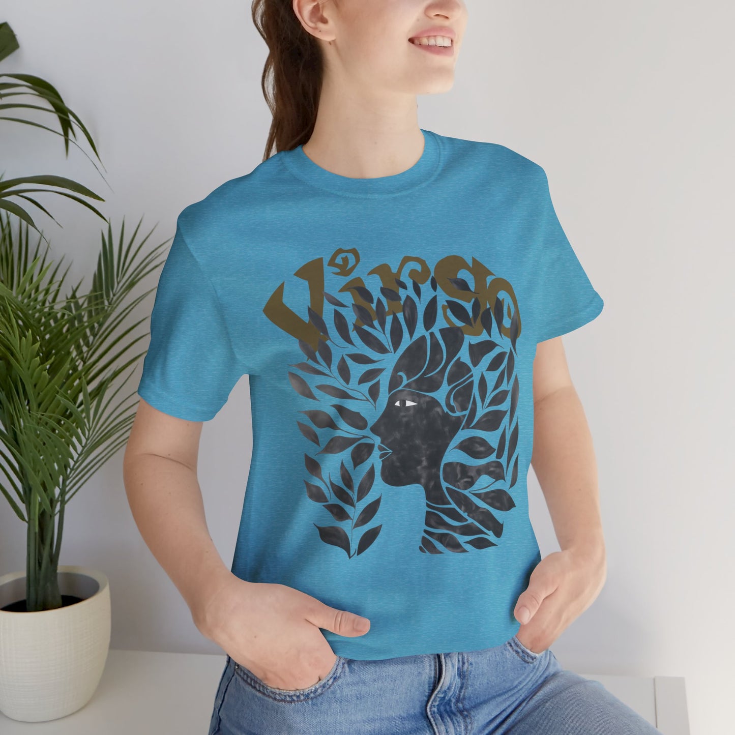 Virgo Black graphic Unisex Jersey Short Sleeve Tee
