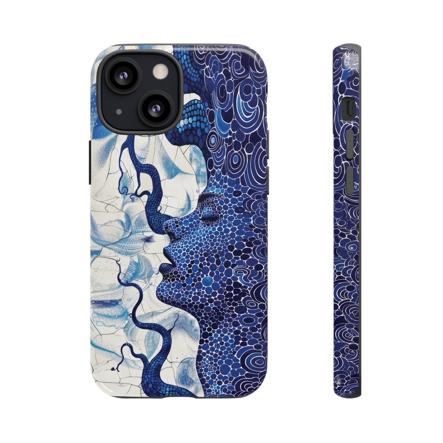 Phone Case, blue woman Artistic design, Tough Case, Colorful whimsical fantasy design, iPhone 15, 14, 13, 12, 11, Samsung, Pixel