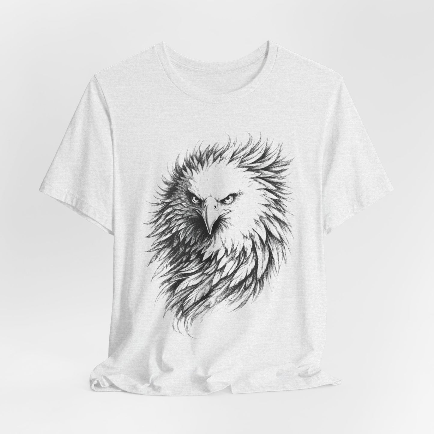 Eagle Head Sketch Tee — Detailed Black & White Bald Eagle Illustration in charcoal T-Shirt