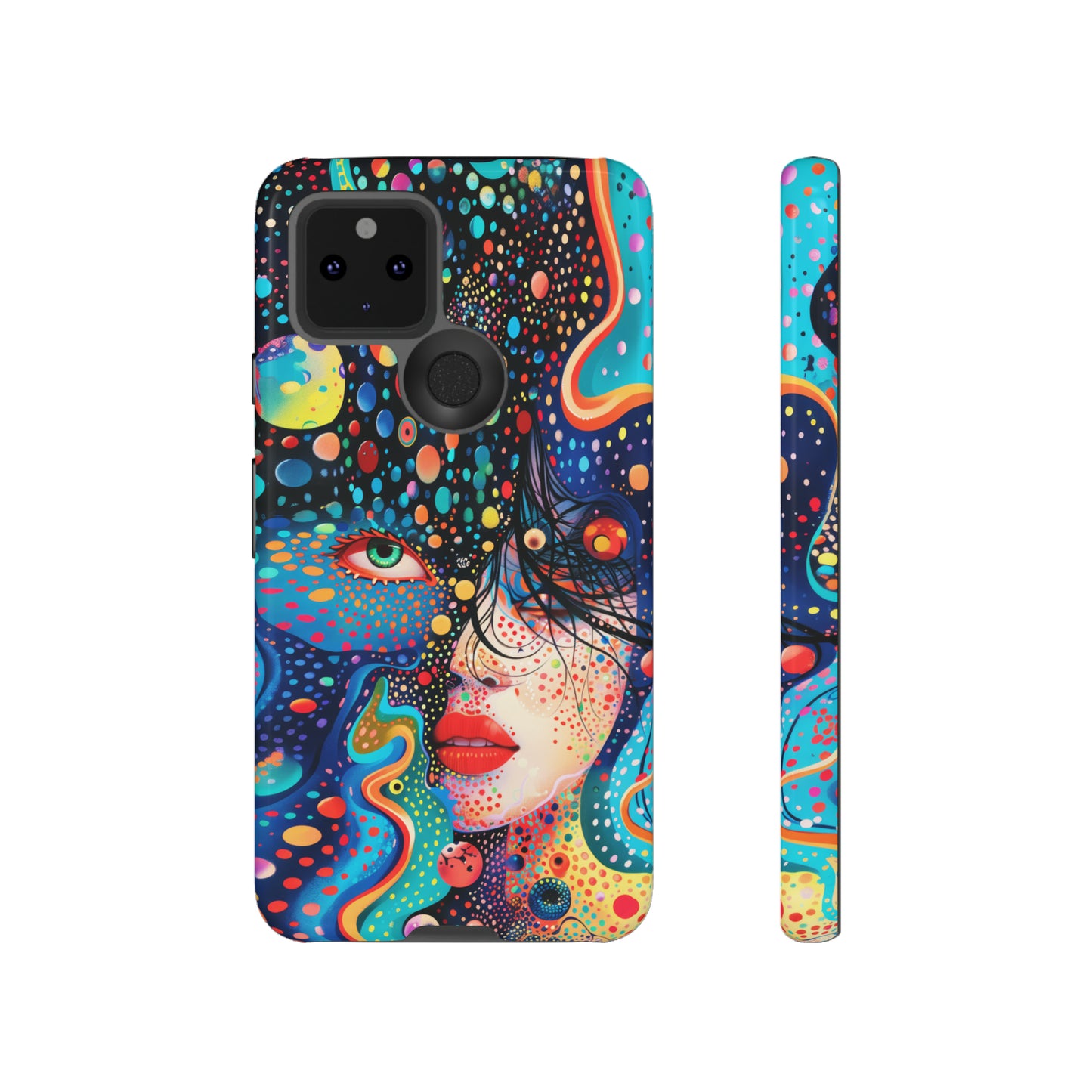 Phone Case, dream in color, Artistic design, Tough Case, Colorful whimsical flower design, iPhone 15, 14, 13, 12, 11, Samsung, Pixel