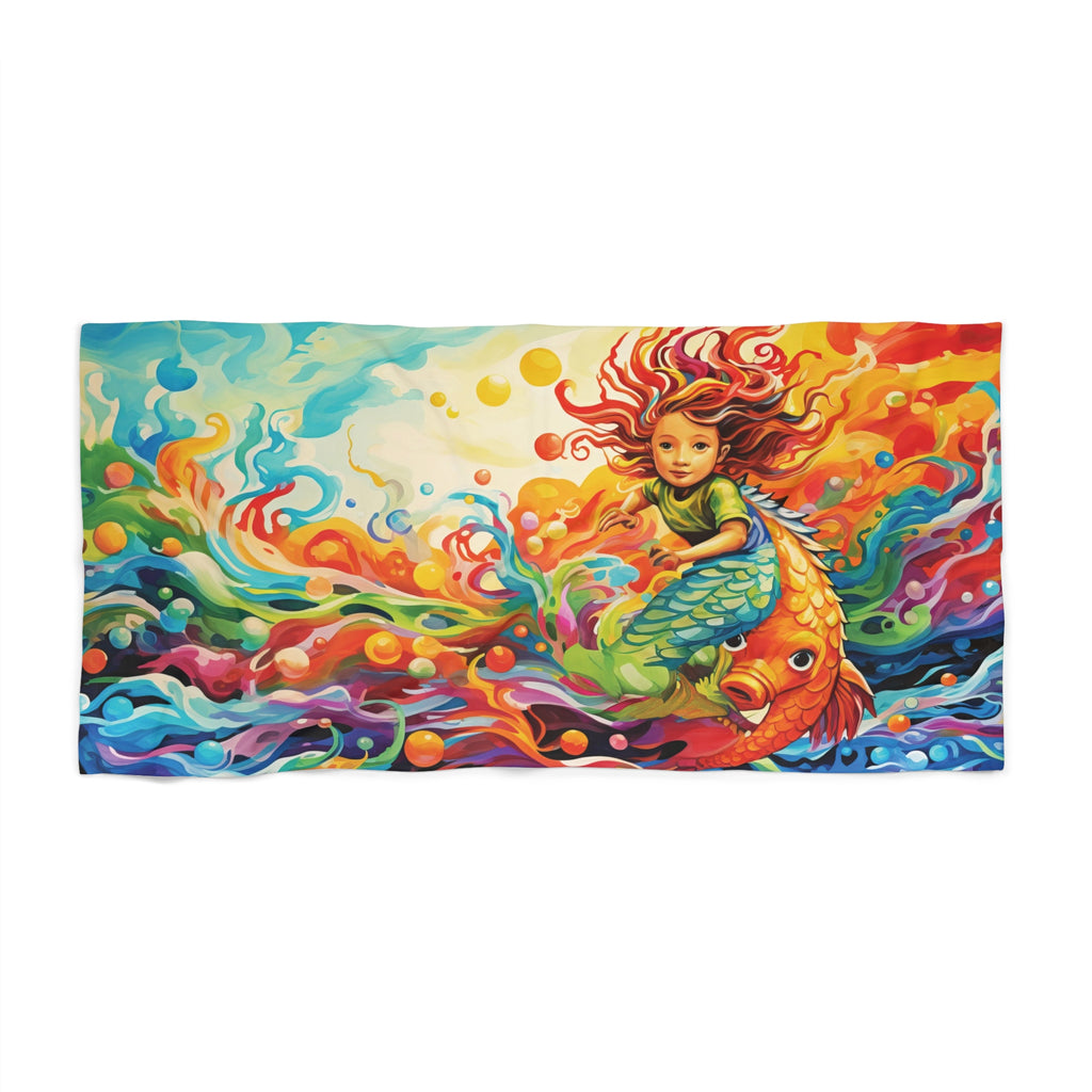 Underwater adventure colorful kids Beach Towel in two sizes