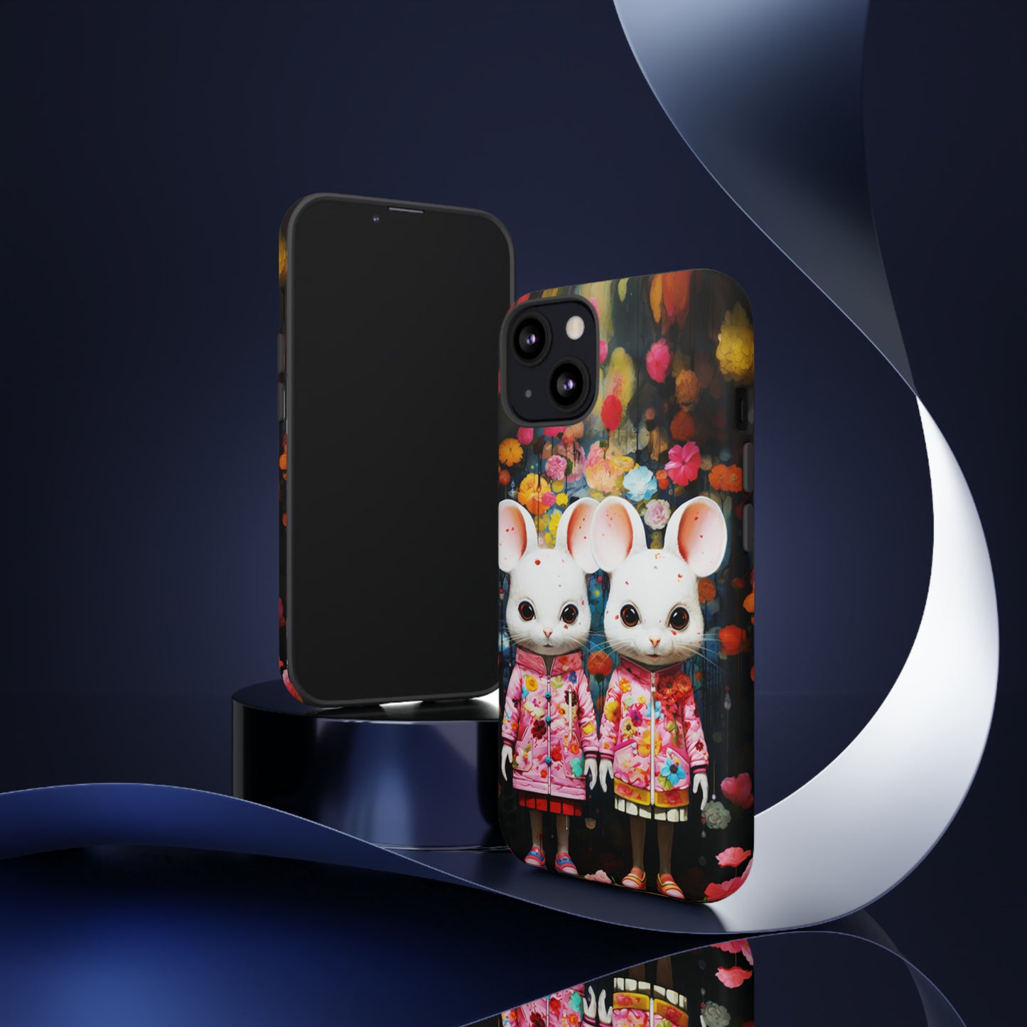 Two mice and flowers Tough Cases