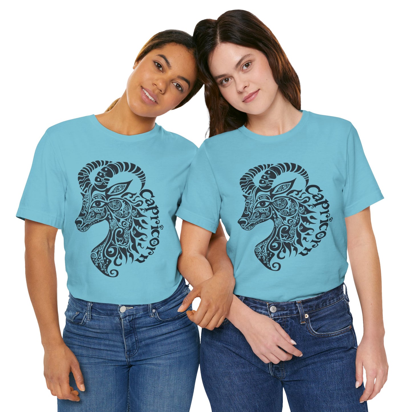 Capricorn with black graphic Unisex Jersey Short Sleeve Tee