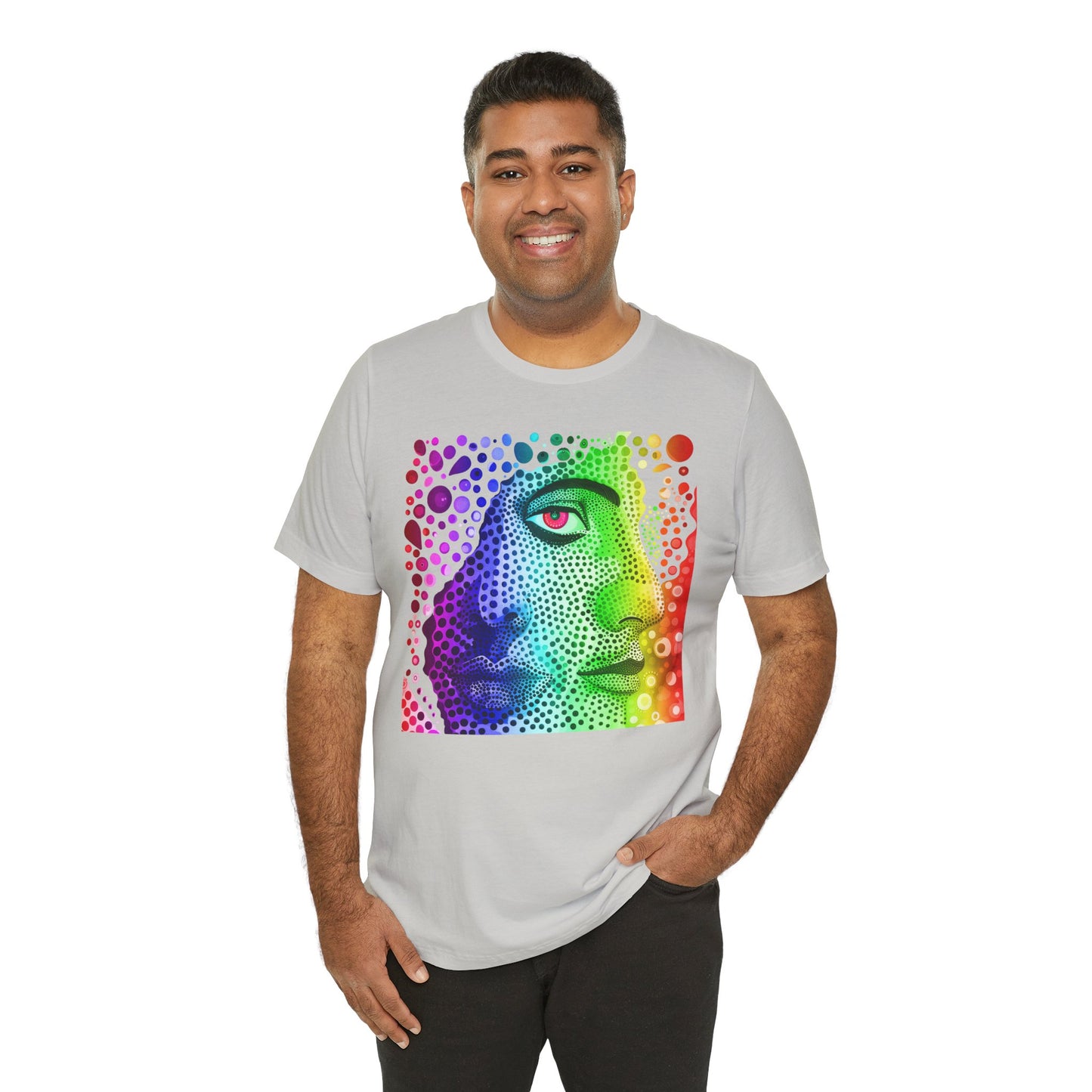 Two faced rainbow Unisex Jersey Short Sleeve Tee