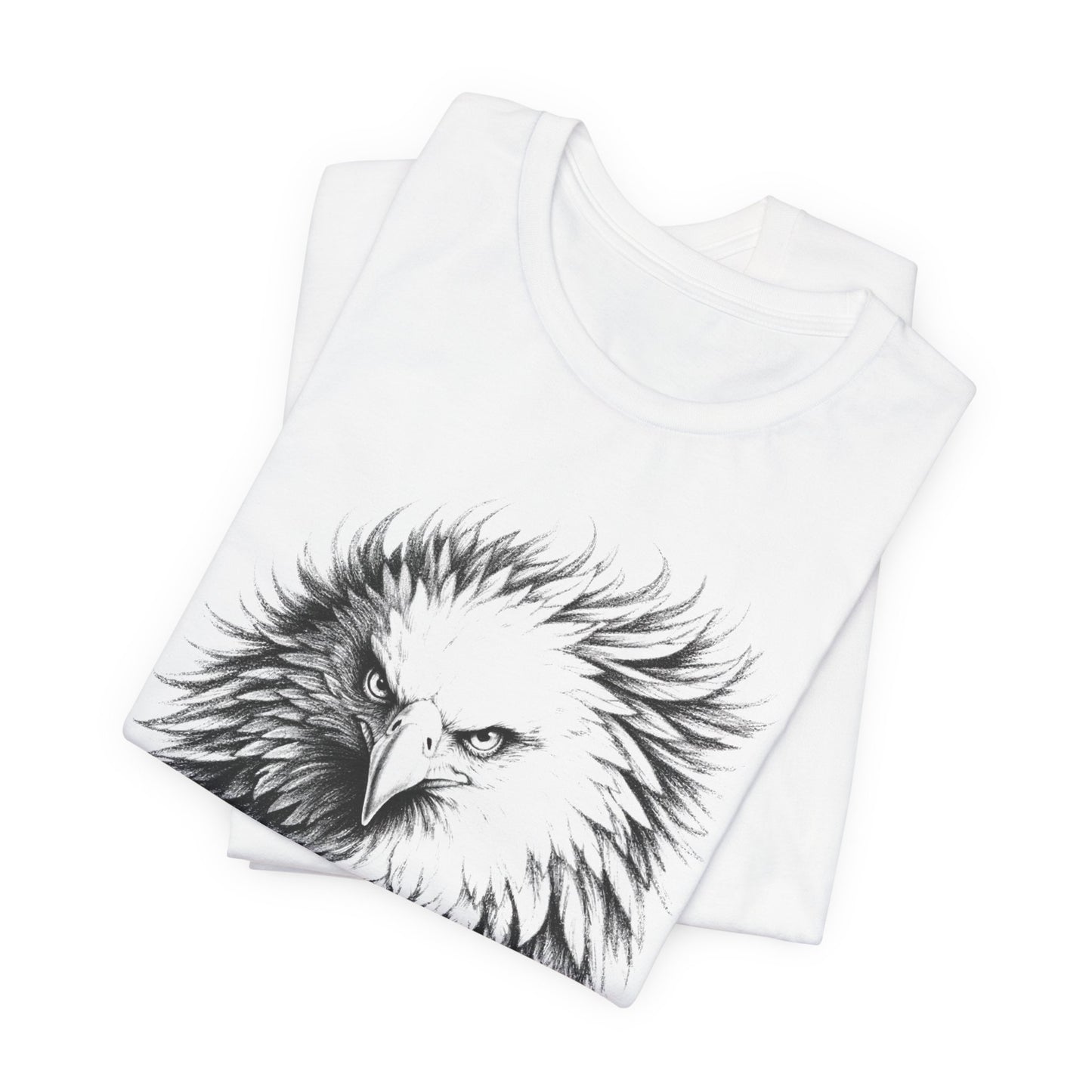 Eagle Head Sketch Tee — Detailed Black & White Bald Eagle Illustration in charcoal T-Shirt
