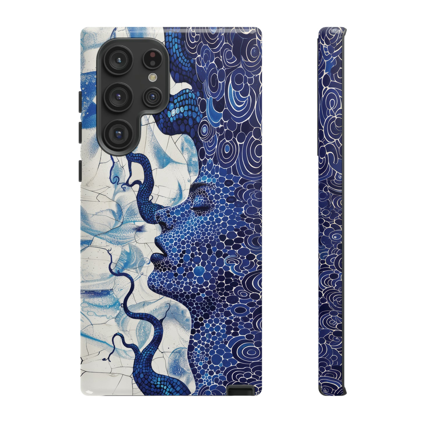 Phone Case, blue woman Artistic design, Tough Case, Colorful whimsical fantasy design, iPhone 15, 14, 13, 12, 11, Samsung, Pixel