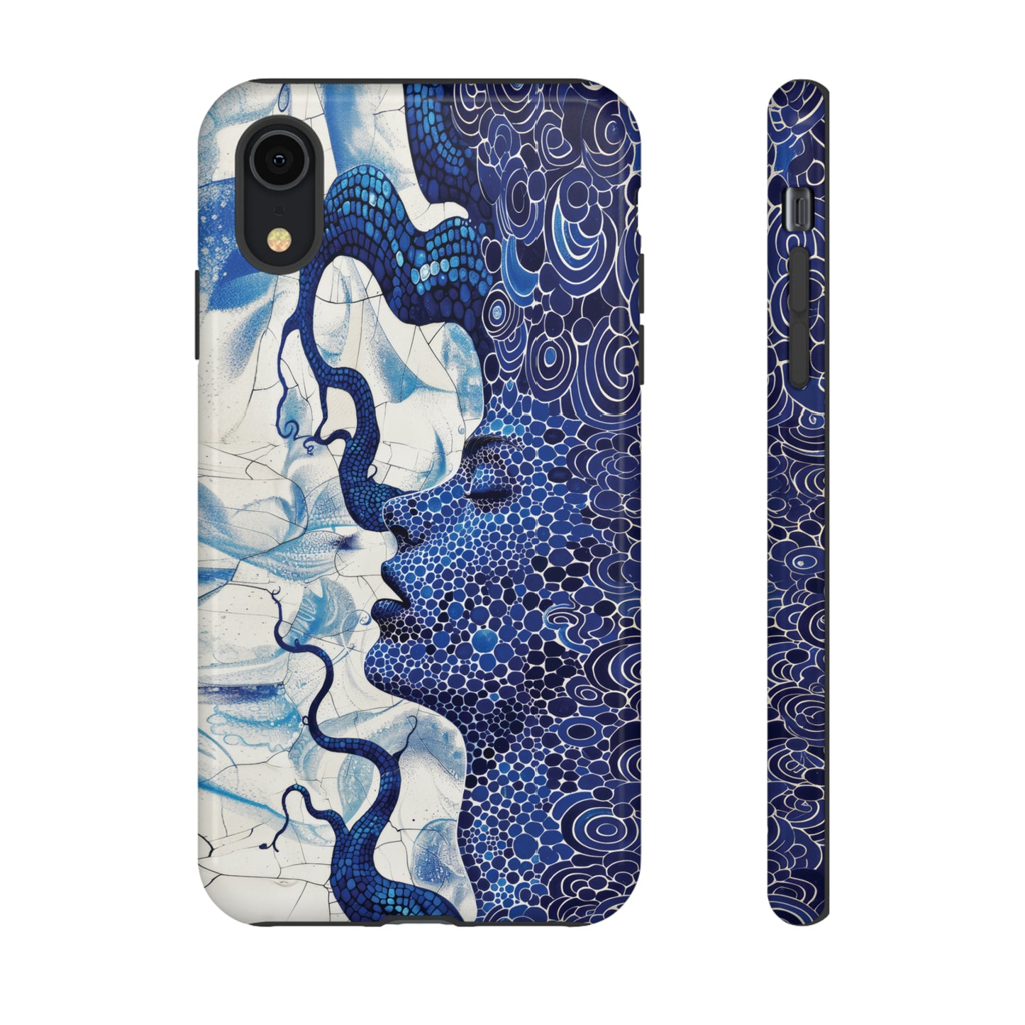 Phone Case, blue woman Artistic design, Tough Case, Colorful whimsical fantasy design, iPhone 15, 14, 13, 12, 11, Samsung, Pixel