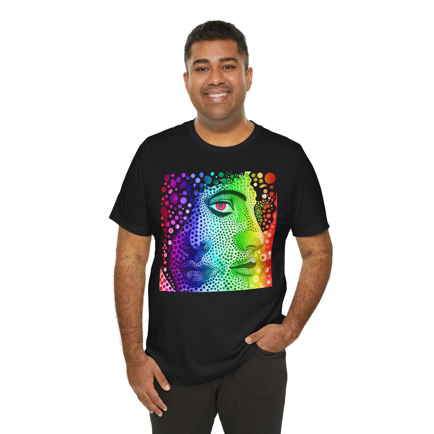 Two faced rainbow Unisex Jersey Short Sleeve Tee