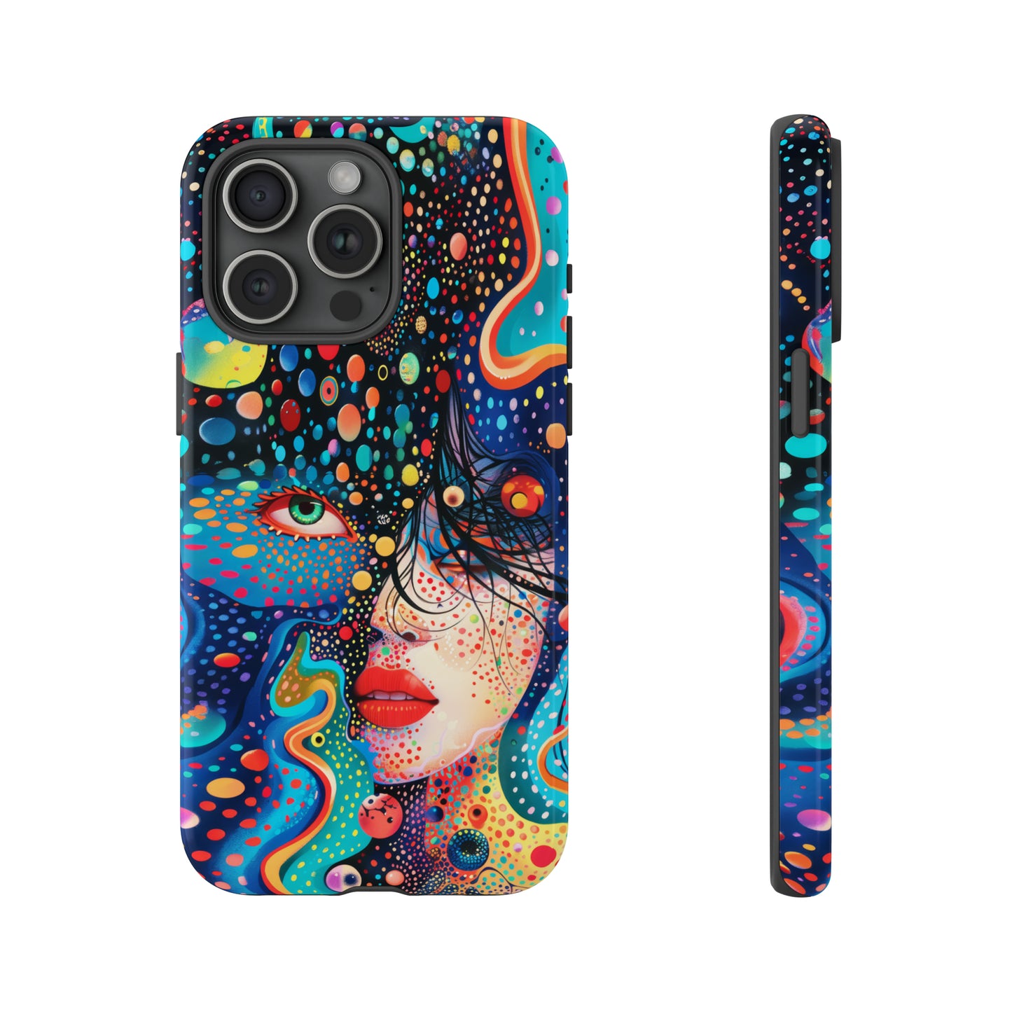 Phone Case, dream in color, Artistic design, Tough Case, Colorful whimsical flower design, iPhone 15, 14, 13, 12, 11, Samsung, Pixel