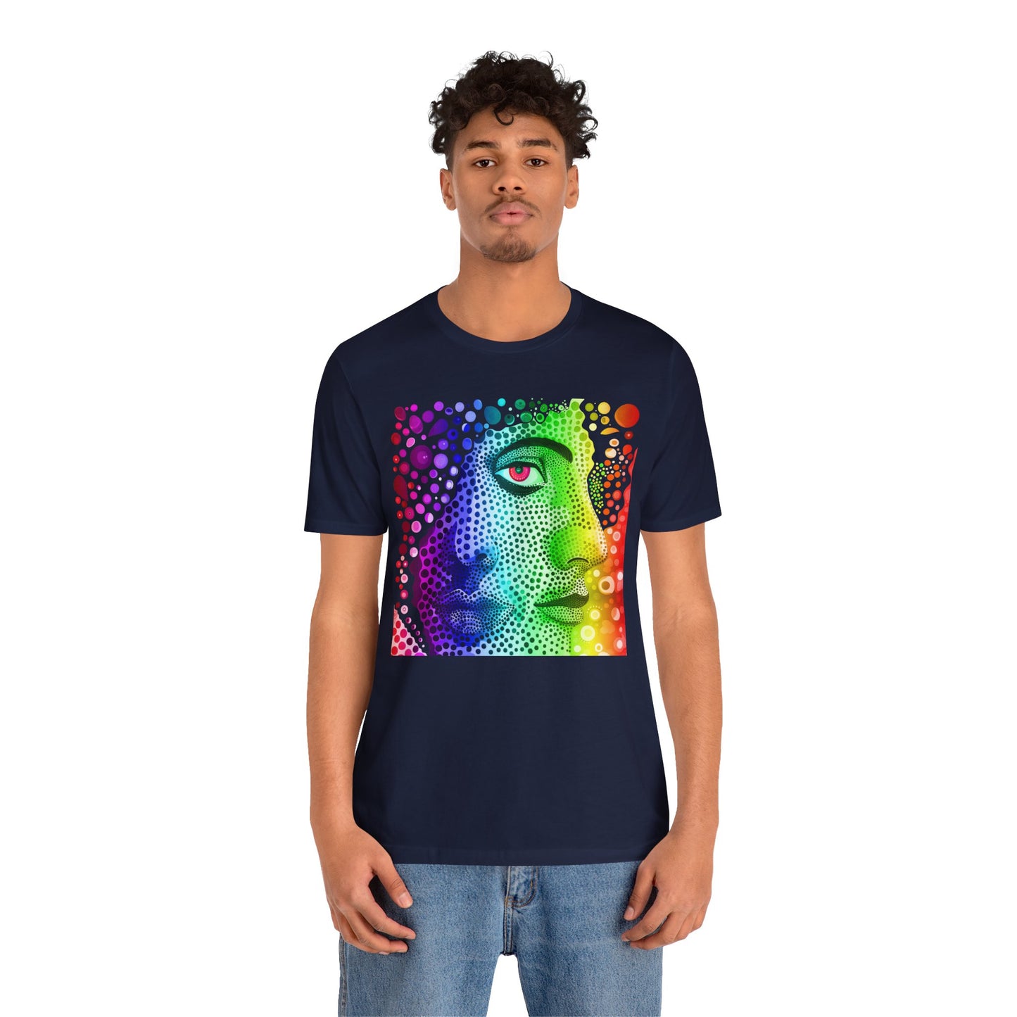 Two faced rainbow Unisex Jersey Short Sleeve Tee