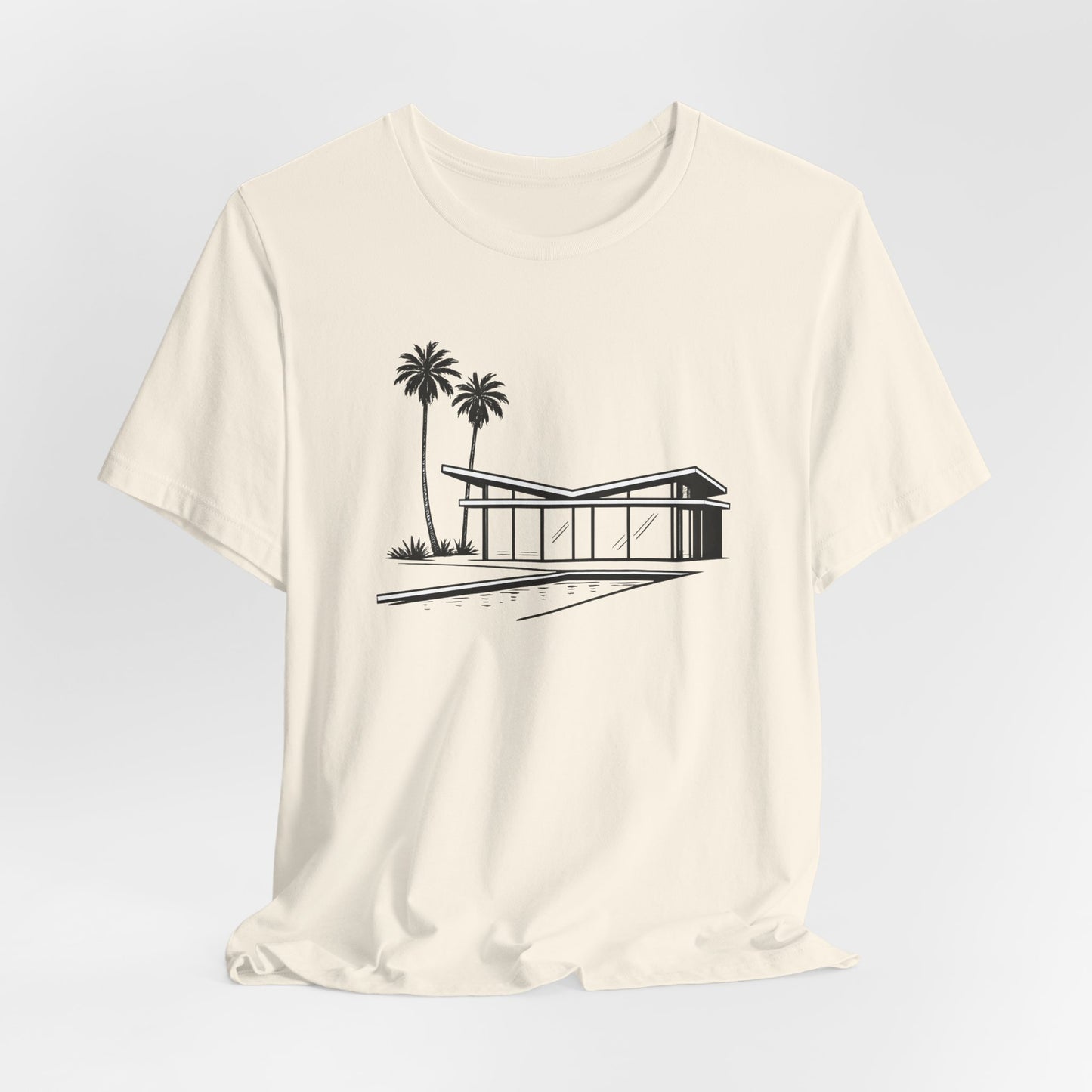 Mid-Century Modern House Tee Mid Century Icons series— Palm Tree Architectural Graphic Shirt, Mid Century modern, Palm Springs