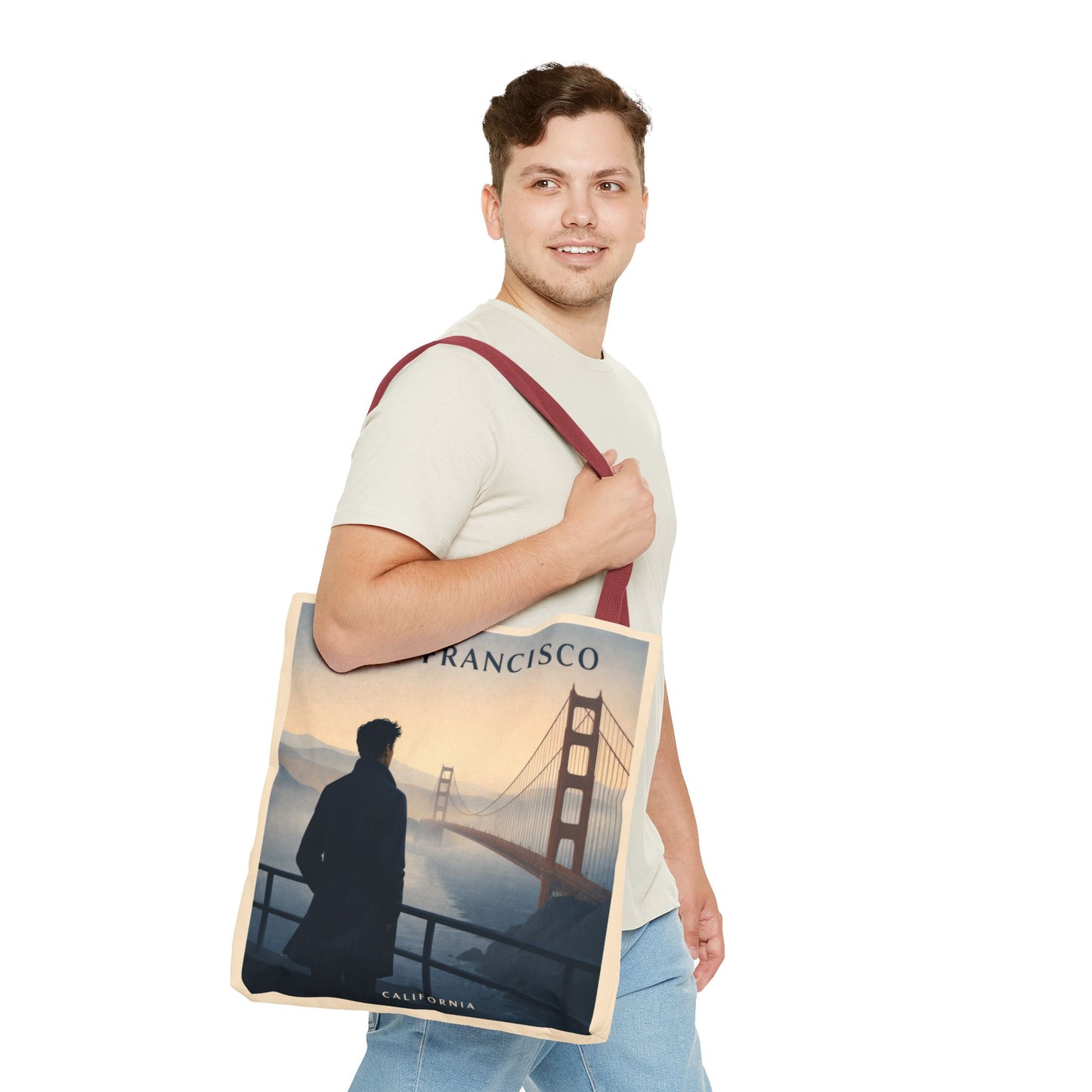 San Francisco Golden Gate Vintage Travel Tote Bag — Scenic California Souvenir