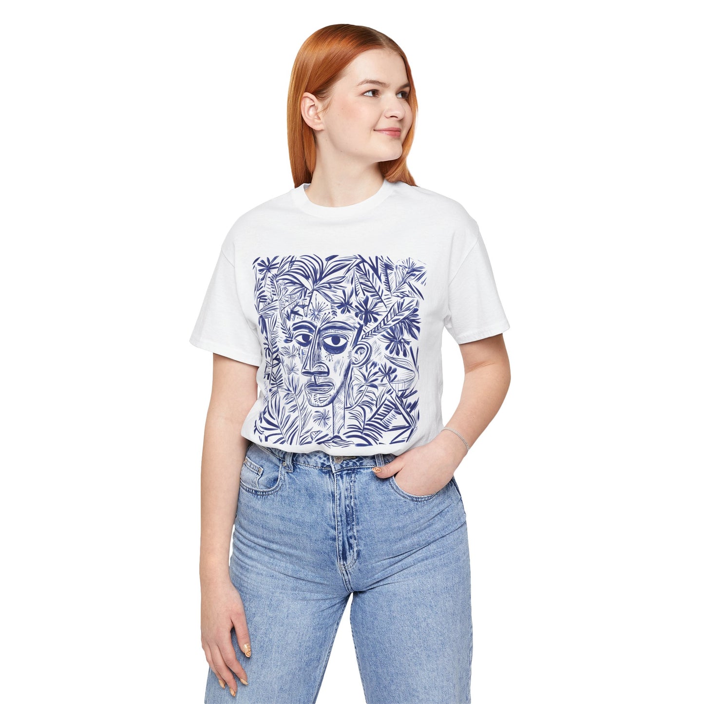 Botanical Face Art Unisex Tee – Nature-inspired Graphic T-Shirt for Eco-Conscious Style