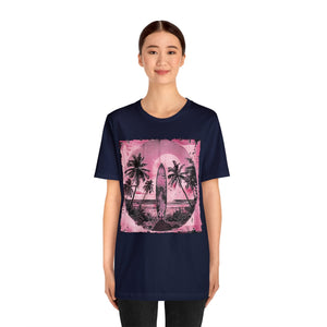Pink vintage surfboard Unisex Jersey Short Sleeve Tee