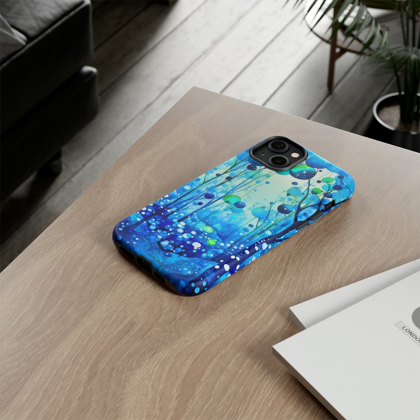 Blue fantasy forest Tough Cases