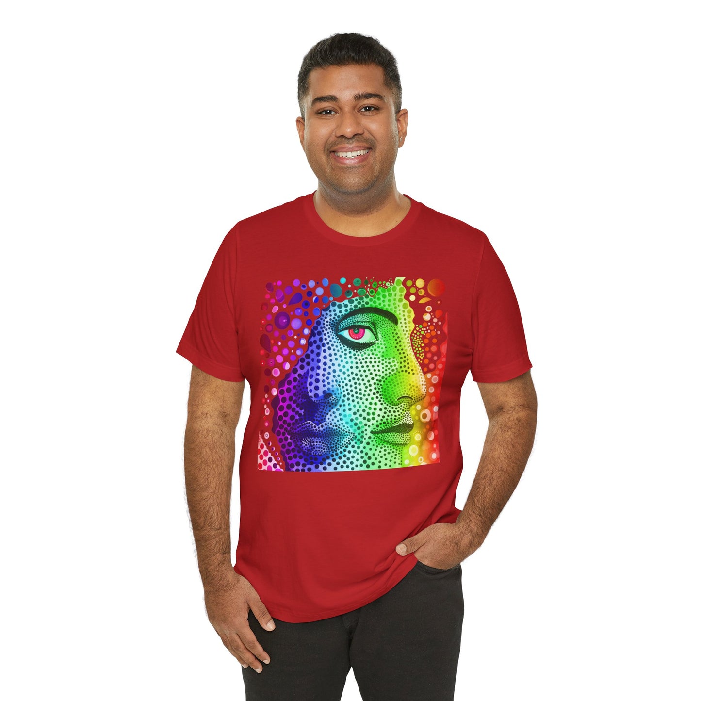Two faced rainbow Unisex Jersey Short Sleeve Tee