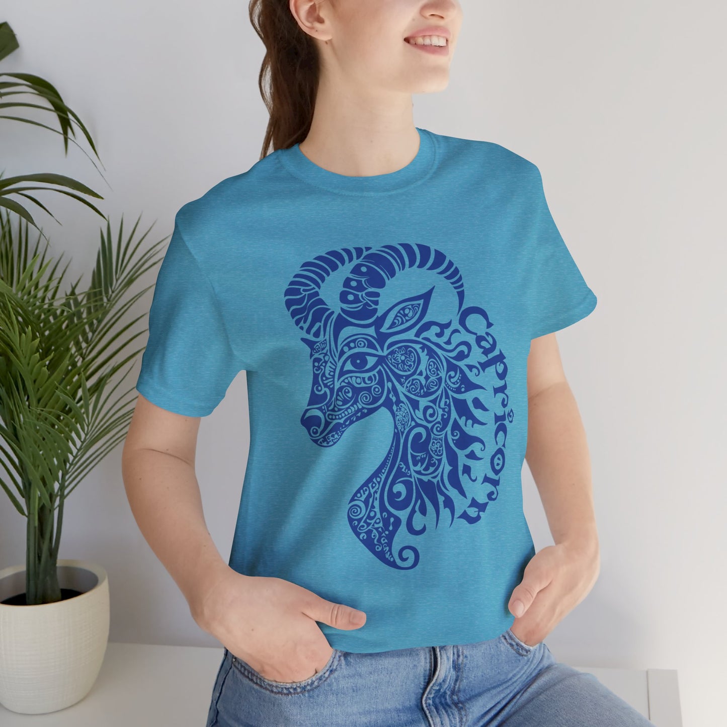 Capricorn blue graphic Unisex Jersey Short Sleeve Tee