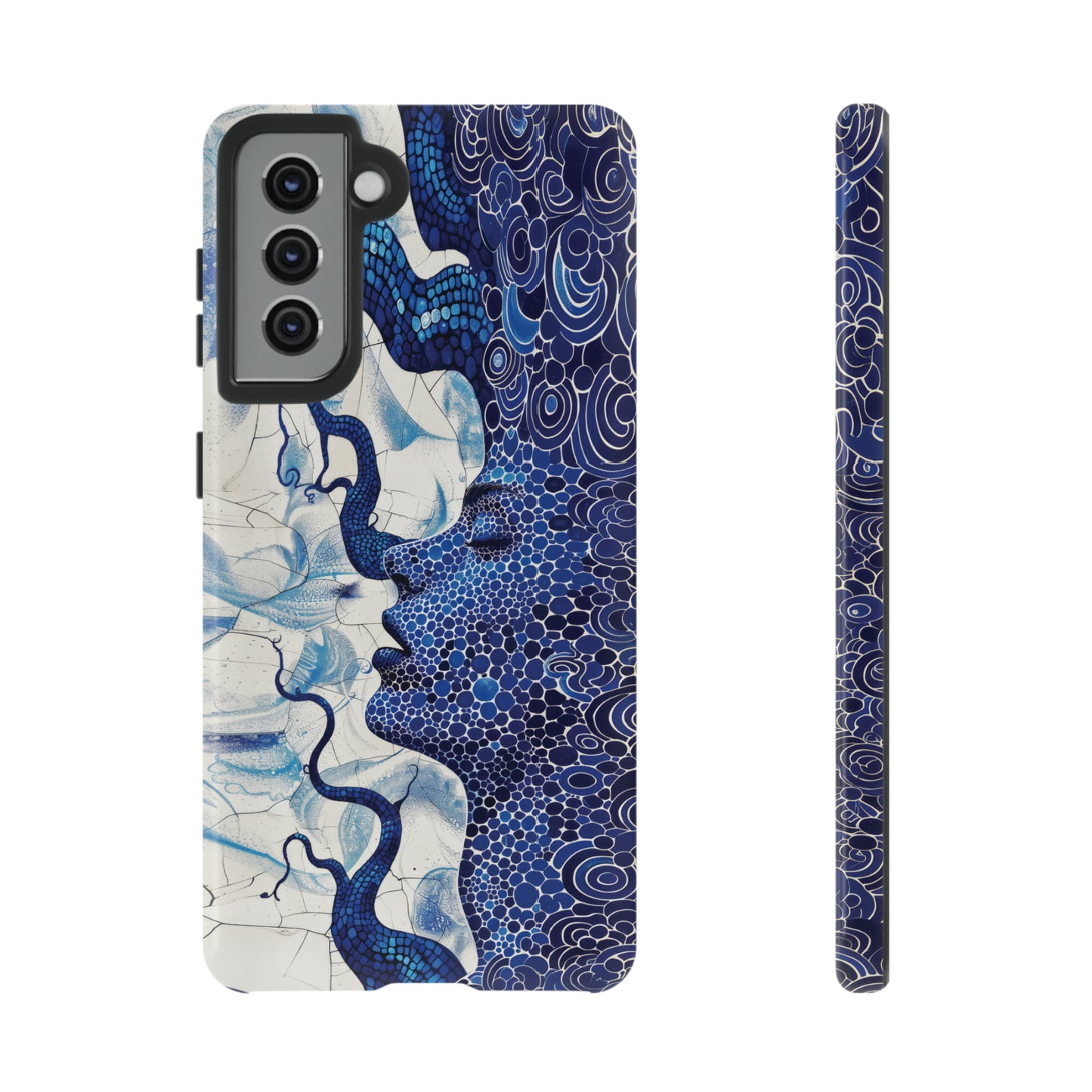 Phone Case, blue woman Artistic design, Tough Case, Colorful whimsical fantasy design, iPhone 15, 14, 13, 12, 11, Samsung, Pixel