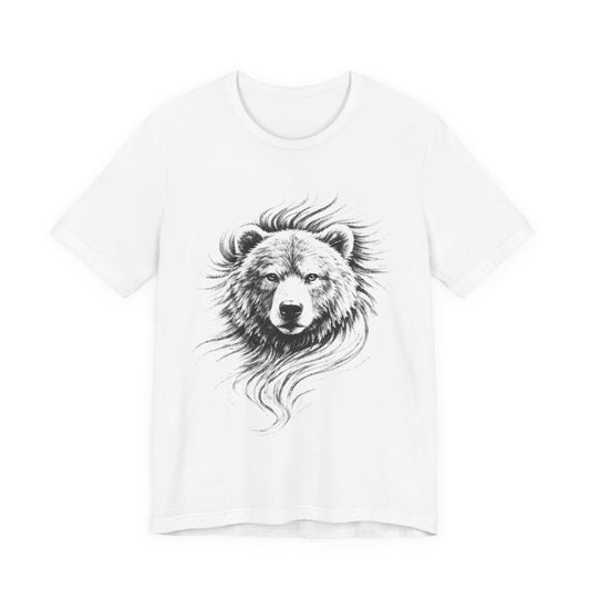 Bear Head Illustration T-Shirt | Hand-Drawn Wildlife Sketch