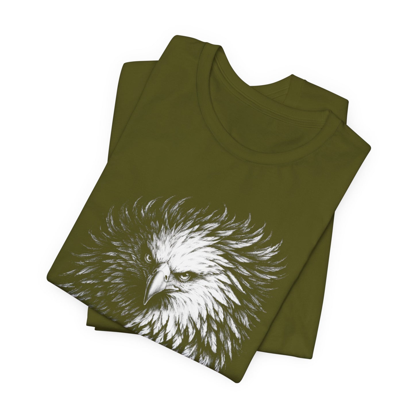 Eagle Head Feather Art T-Shirt in a chalk style, Majestic Eagle Illustration Tee