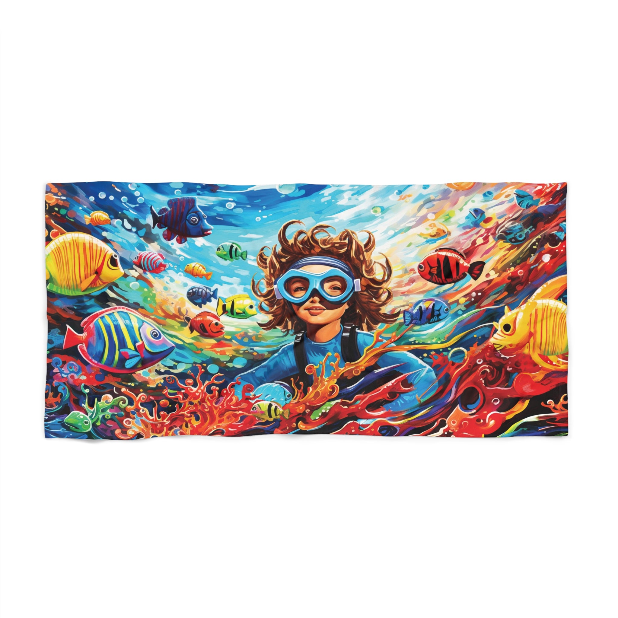 Swimming with the fish Beach Towel in two sizes