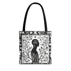 Black & White silhouette Tote Bag (AOP)