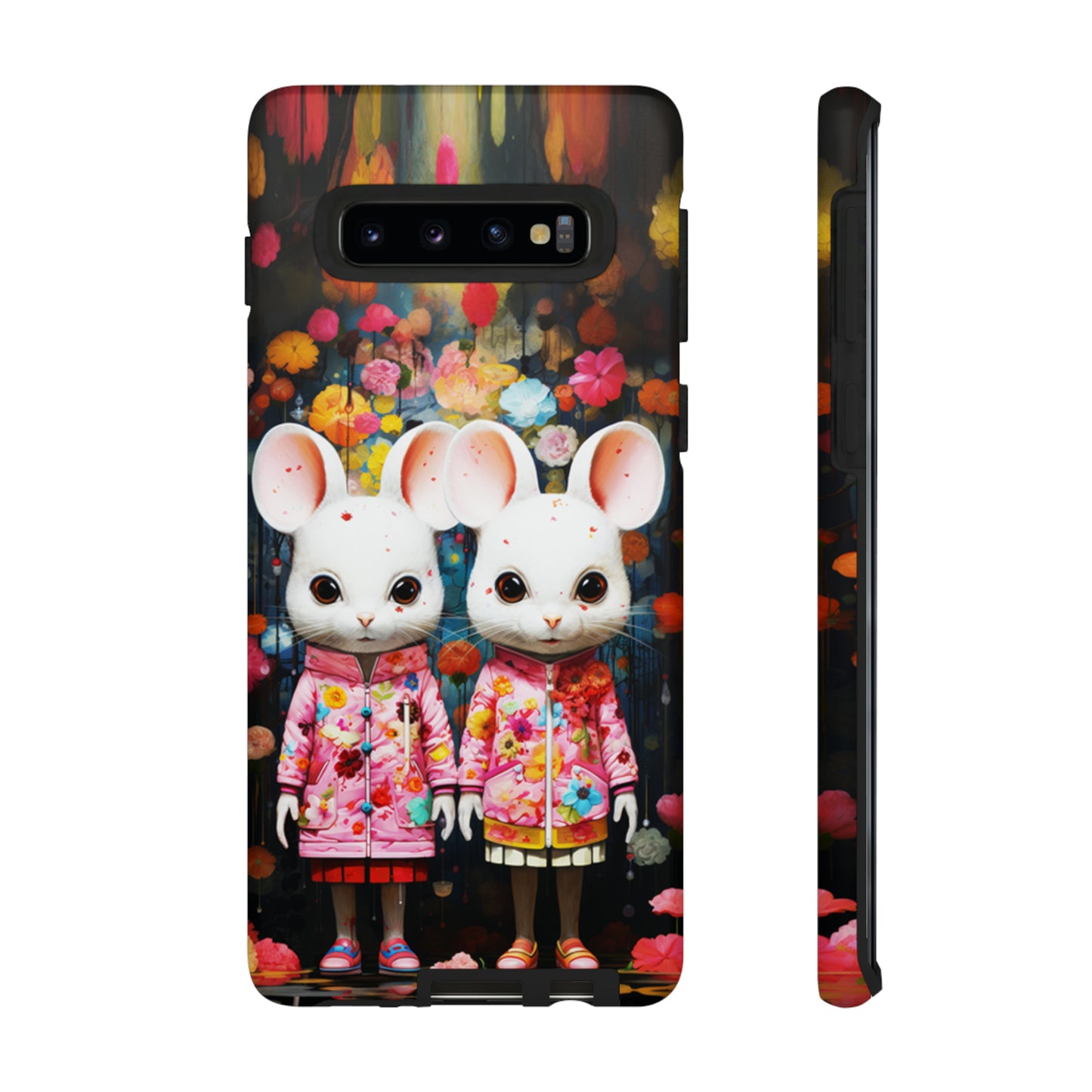 Two mice and flowers Tough Cases