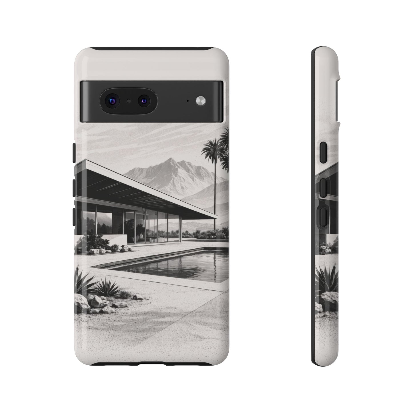 Mid-Century Palm Springs Phone Case – Retro Modern Desert House Design