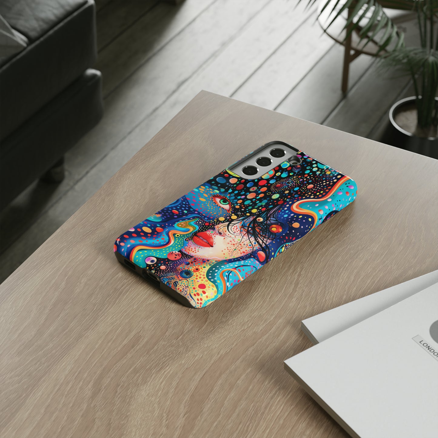 Phone Case, dream in color, Artistic design, Tough Case, Colorful whimsical flower design, iPhone 15, 14, 13, 12, 11, Samsung, Pixel
