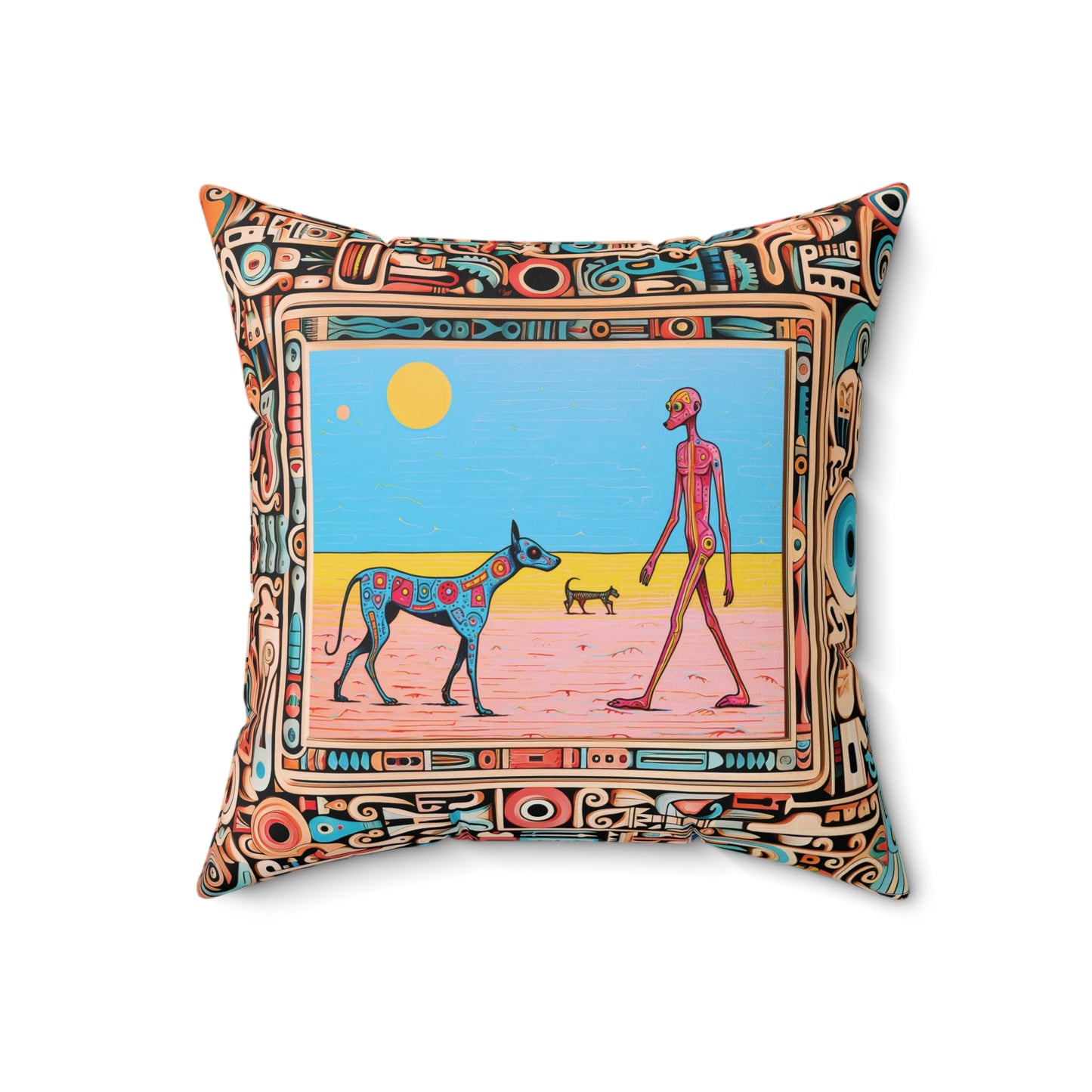 Pink Sand Beach Square Pillow