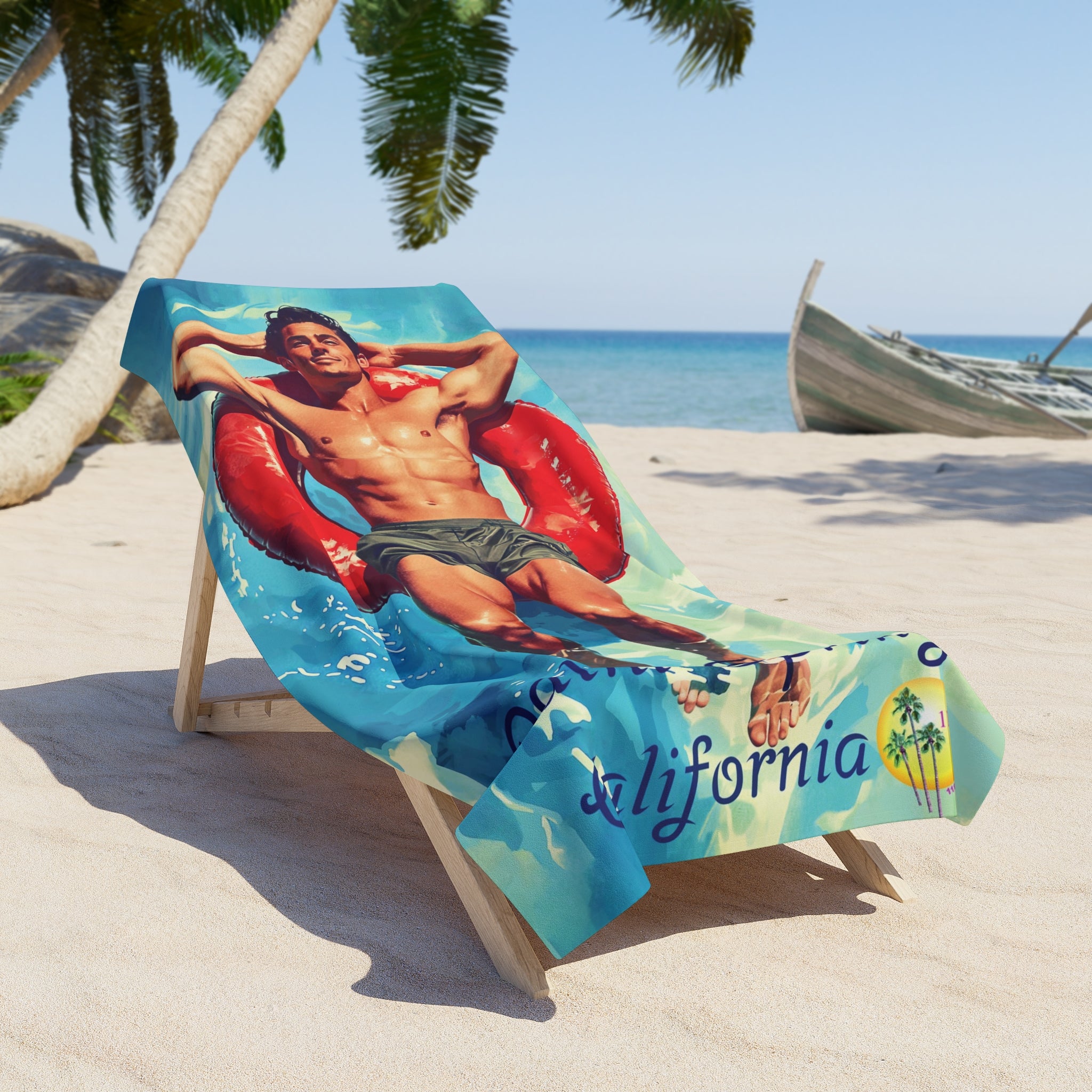 Red float PS House Beach Towel