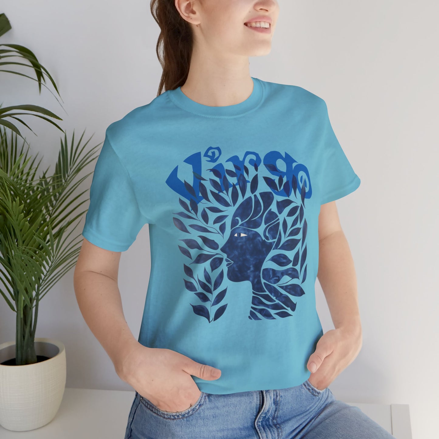Virgo blue graphic Unisex Jersey Short Sleeve Tee