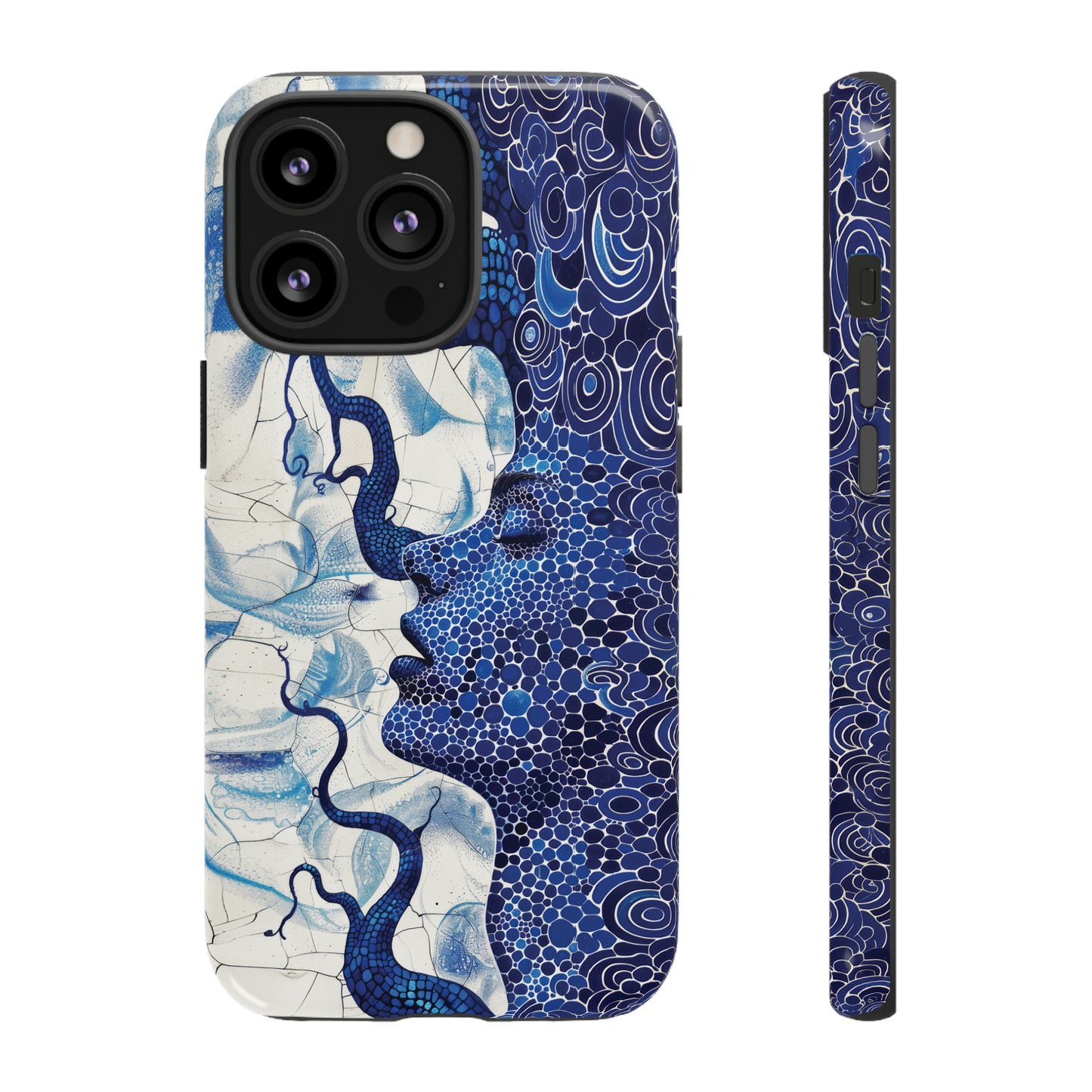 Phone Case, blue woman Artistic design, Tough Case, Colorful whimsical fantasy design, iPhone 15, 14, 13, 12, 11, Samsung, Pixel