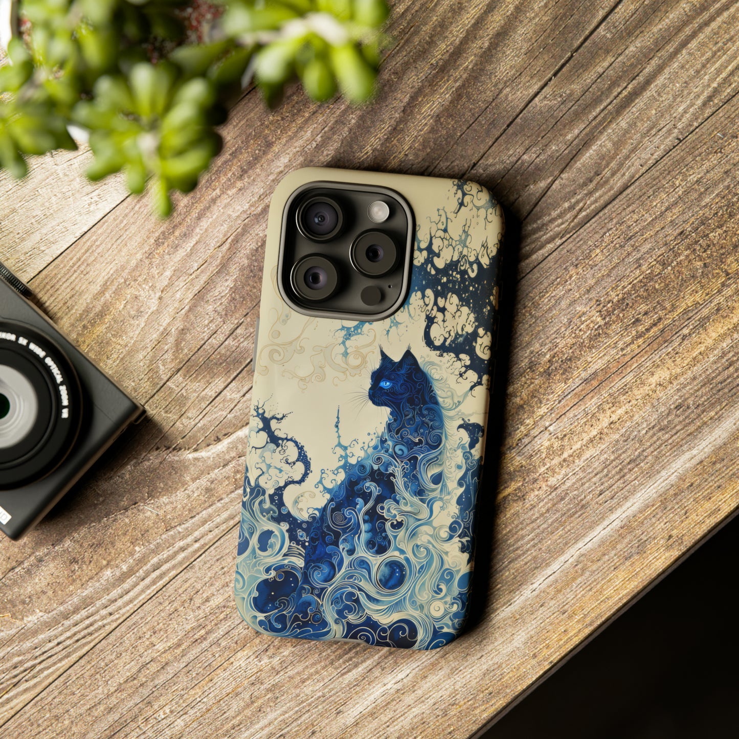 Black cat in smokeTough Cases