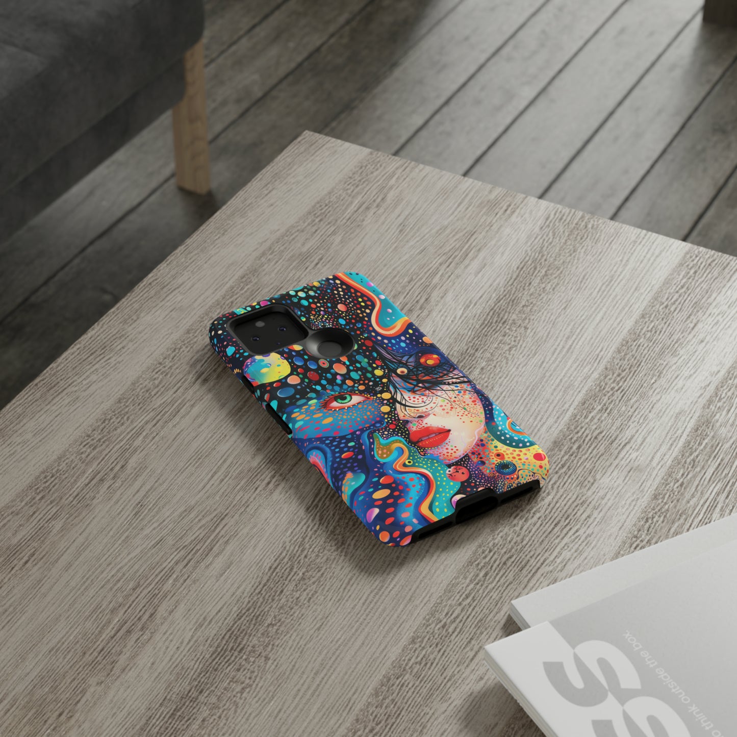 Phone Case, dream in color, Artistic design, Tough Case, Colorful whimsical flower design, iPhone 15, 14, 13, 12, 11, Samsung, Pixel