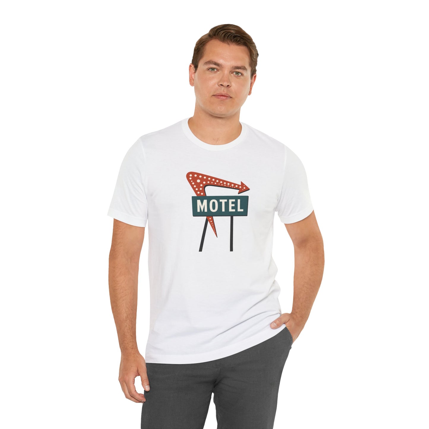Midcentury Motel Neon Sign T‑Shirt — Retro Roadside Vintage Travel Tee