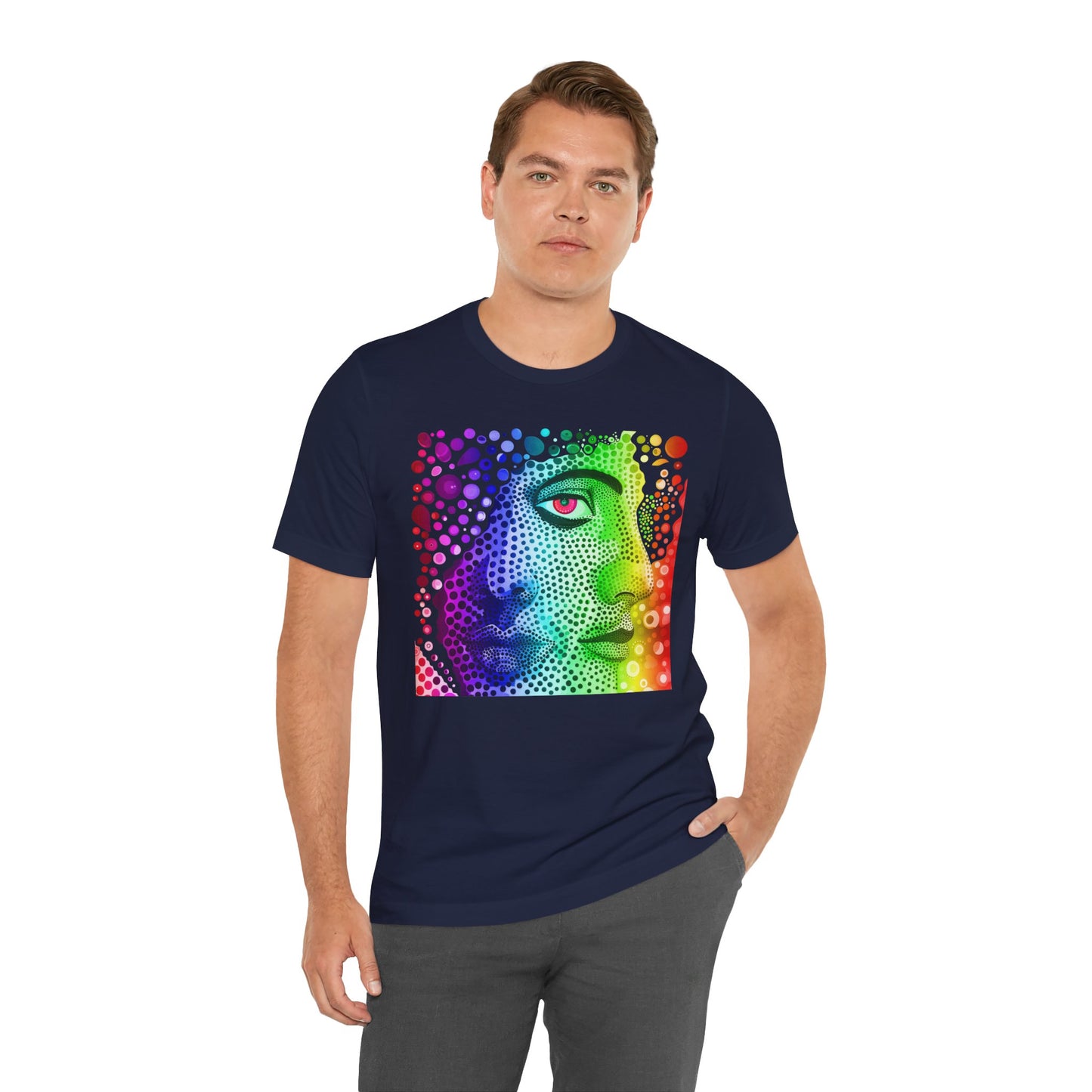 Two faced rainbow Unisex Jersey Short Sleeve Tee