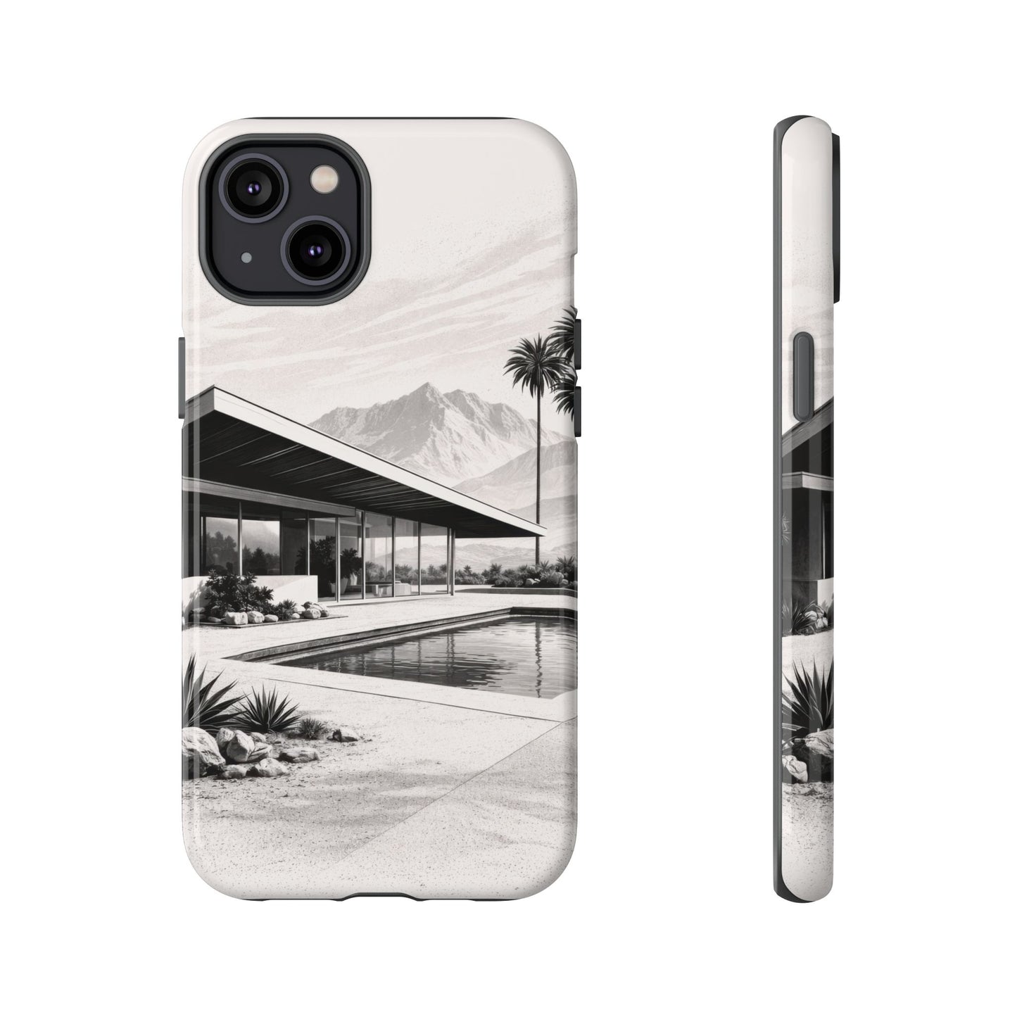 Mid-Century Palm Springs Phone Case – Retro Modern Desert House Design